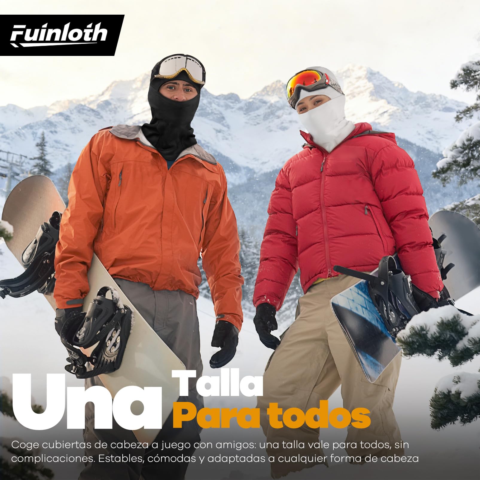 fuinloth Pasamontañas Moto, Invierno Balaclava Anti Viento Termico Sotocasco Esquí Hombre/Mujer