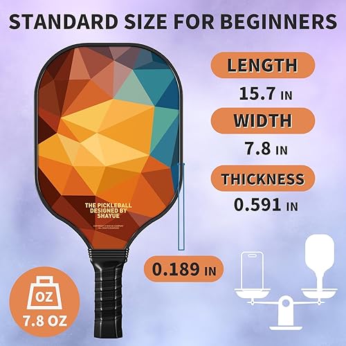 Miniatura 6 de Juego de 2 palas de pickleball con 2 raquetas de fibra de vidrio de pickleball 4 bolas, 2 cintas de agarre de pickleball, 2 toallas deportivas, 1