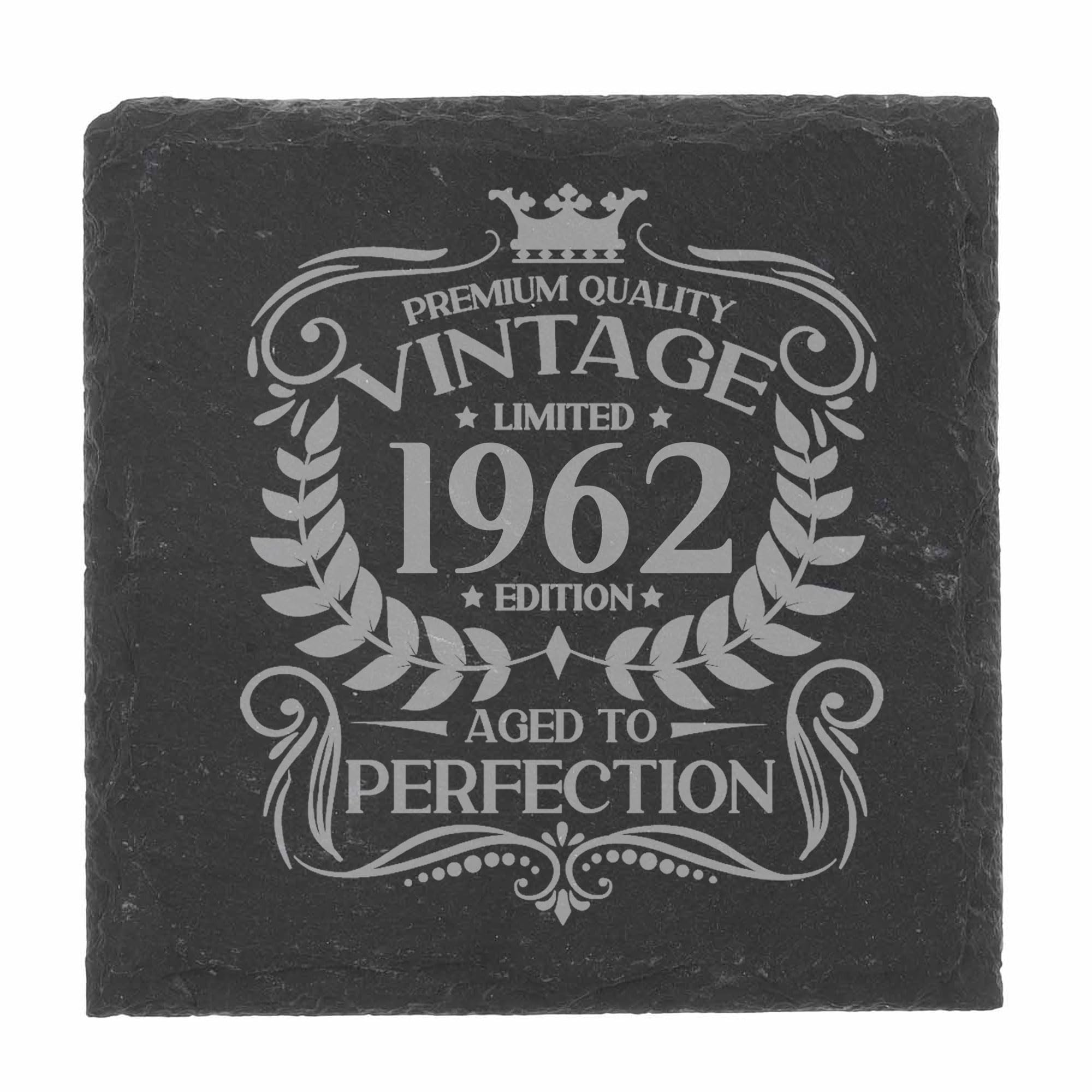 80th Birthday Gift for Men Vintage 1946 Aged to Perfection Engraved Slate Coaster Present for 80 Year Old Etched Natural Slate Placemat (Round Slate) — view 55