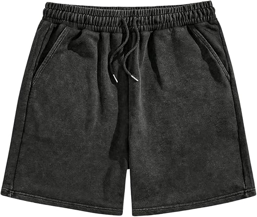 VIPWOLF Mens Star Graphic Y2k Shorts Drawstring Waist Distressed Vintage Track Shorts Streetwear