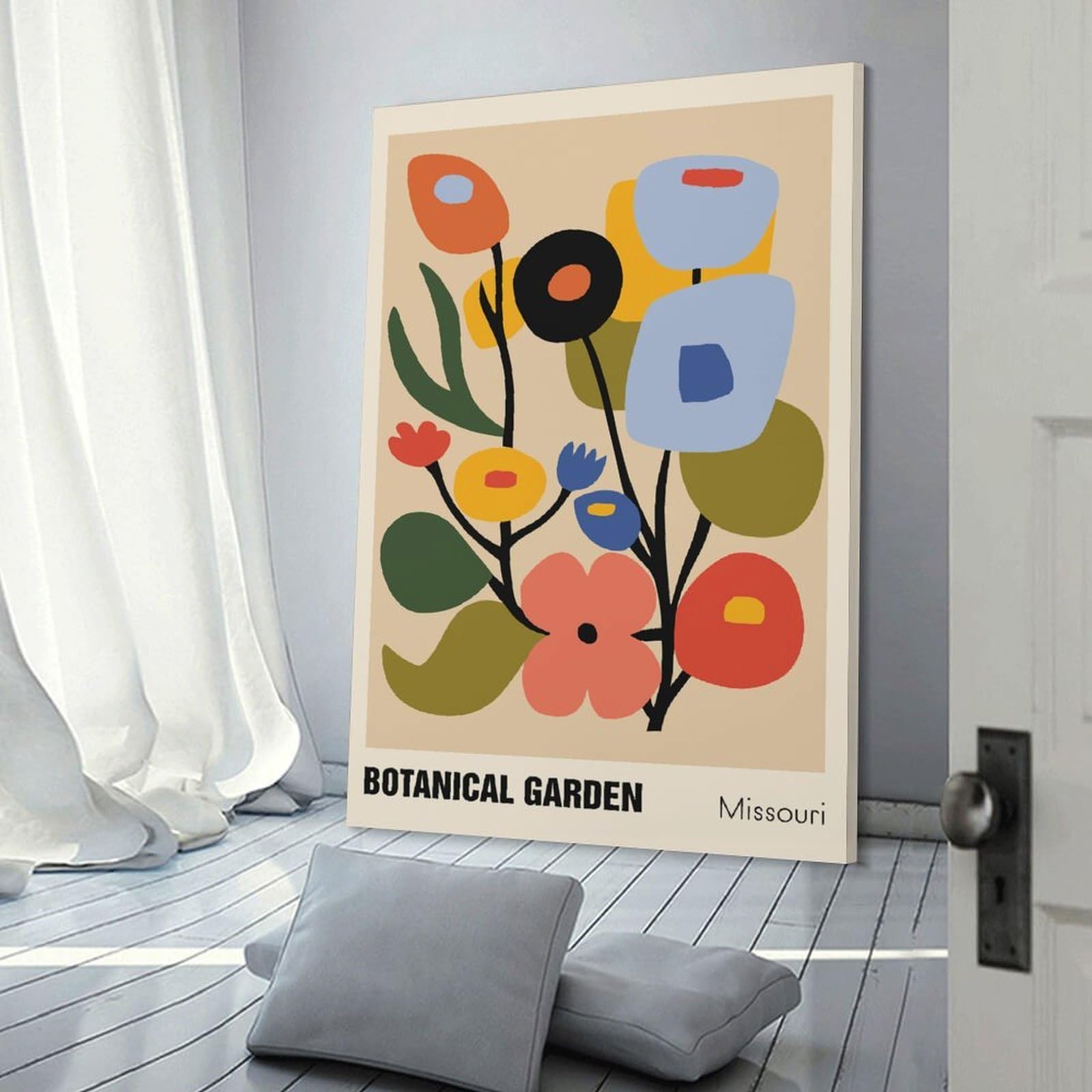 Junmoney Decorative Canvas Print Botanical Garden Missouri Abstract Art, 24x36inch(60x90cm), for Entrance Spaces, Stair Walls Or Halls, A Neat Decor Update for Hallways