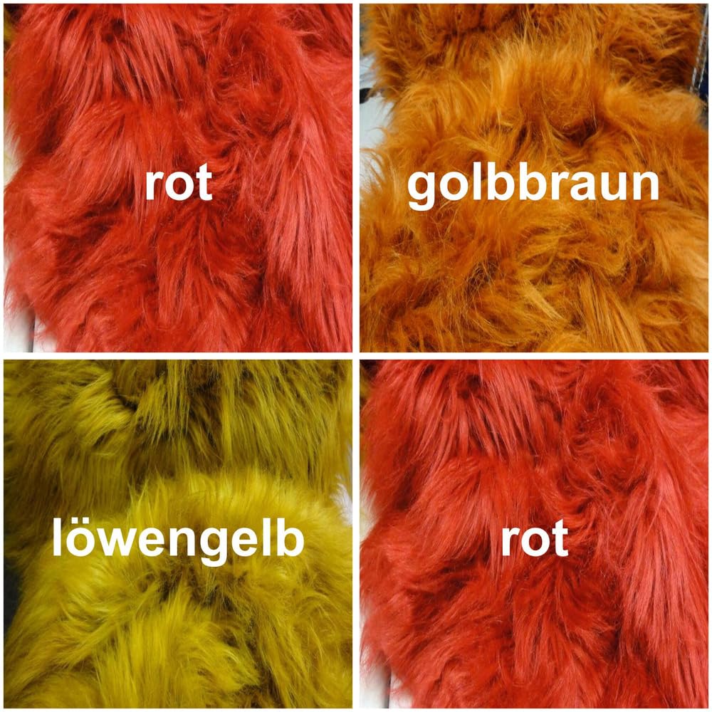 Fabrics-City rot mammutfell stoff über 11cm langhaar zottel Fell für Dekoration, Bastelprojekte, Kostüme, Tierliebhaber, Kuscheltiere, Heimtextilien, diy, Mode, Accessoires, 3211