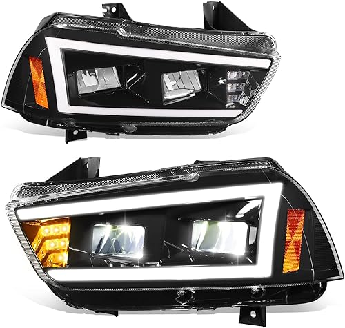 Auto Dynasty Conjunto de faros delanteros DRL LED completos con señal de giro LED ámbar compatible con Dodge Charger 2011-2014, lado del conductor y disponible en Yaxa Venezuela
