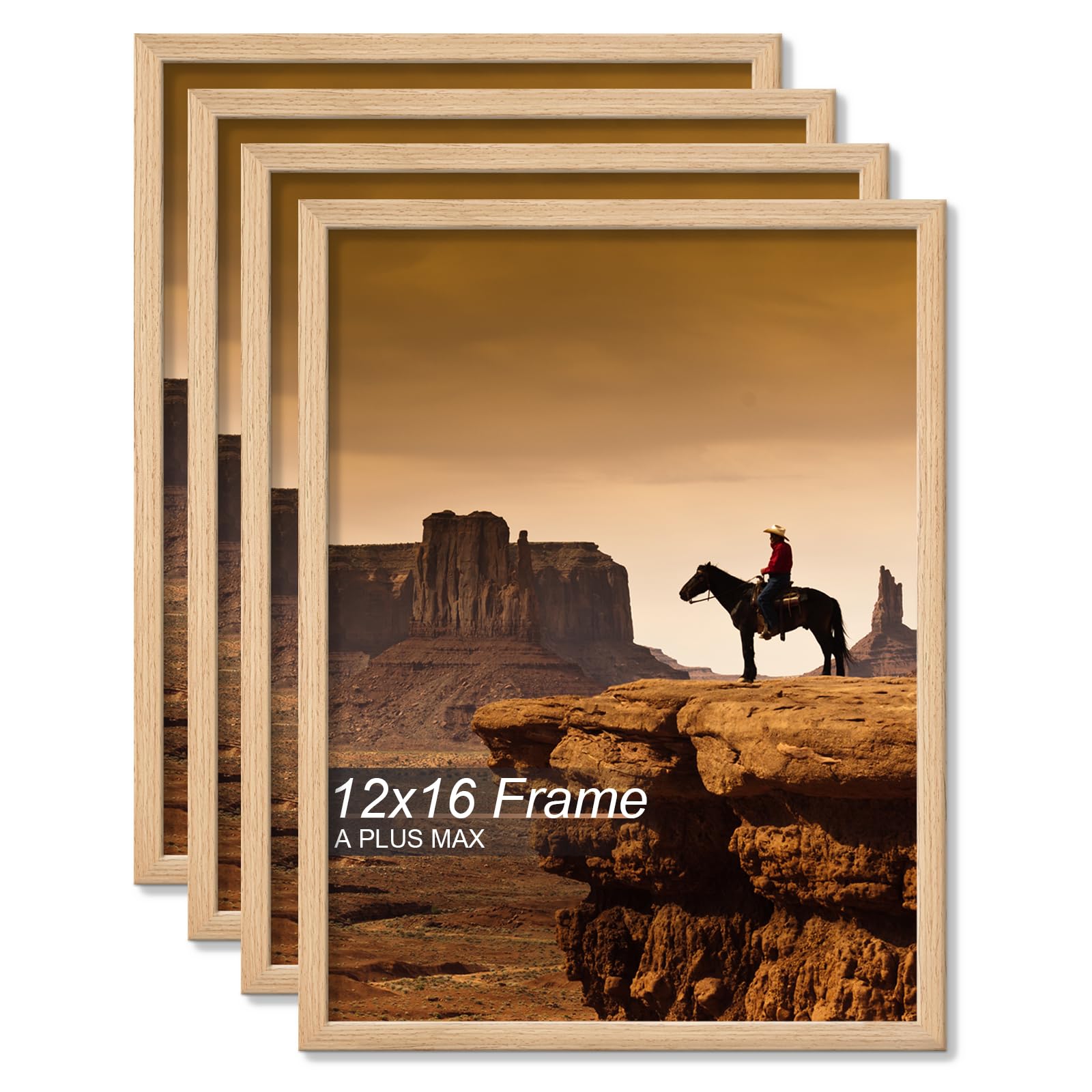 Photo 1 of A PLUS MAX 12x16 Picture Frame Set of 4 Natural Light Weight Wall Mount