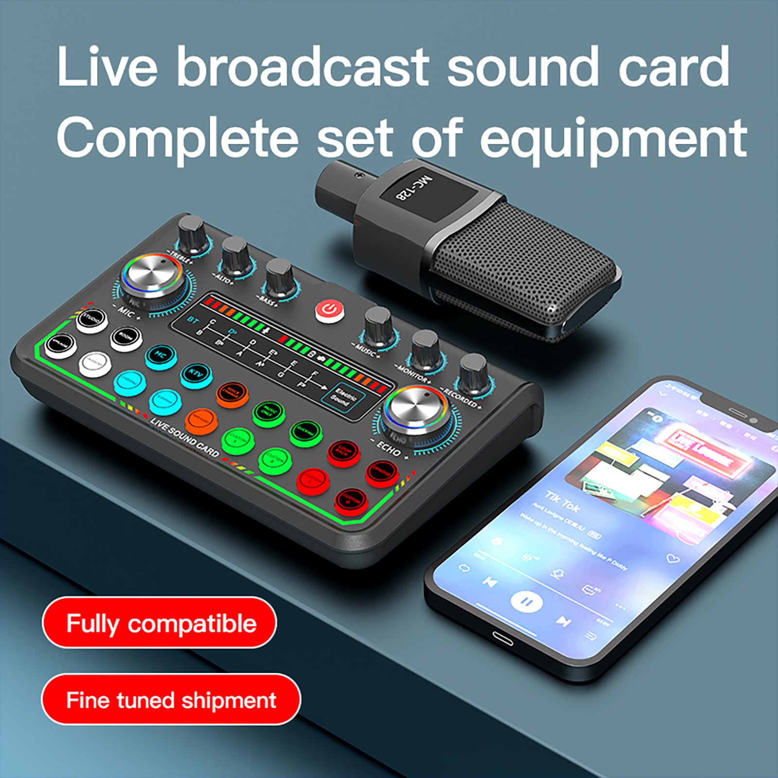 NEWFUN Table de Mixage,Audio Mixer, Compatible Avec les Ordinateurs et les Smartphones Pour les DJ, les Enregistrements en Studio de Musique, le Streaming en Direct