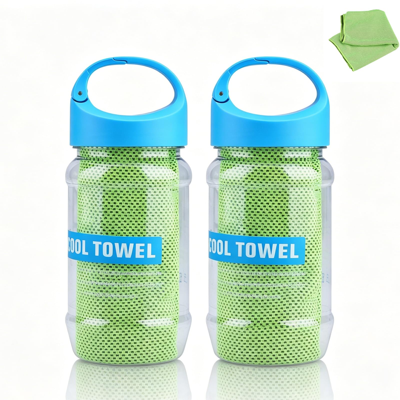 Jwthee 2 Pack Cooling Towel, 40 X 12 Inch Ice Towel for Neck, Soft Breathable Chilly Towel Stay Cool for Yoga, Sport, Gym, Workout, Camping, Running, Fitness and More Activities (Grass Green)