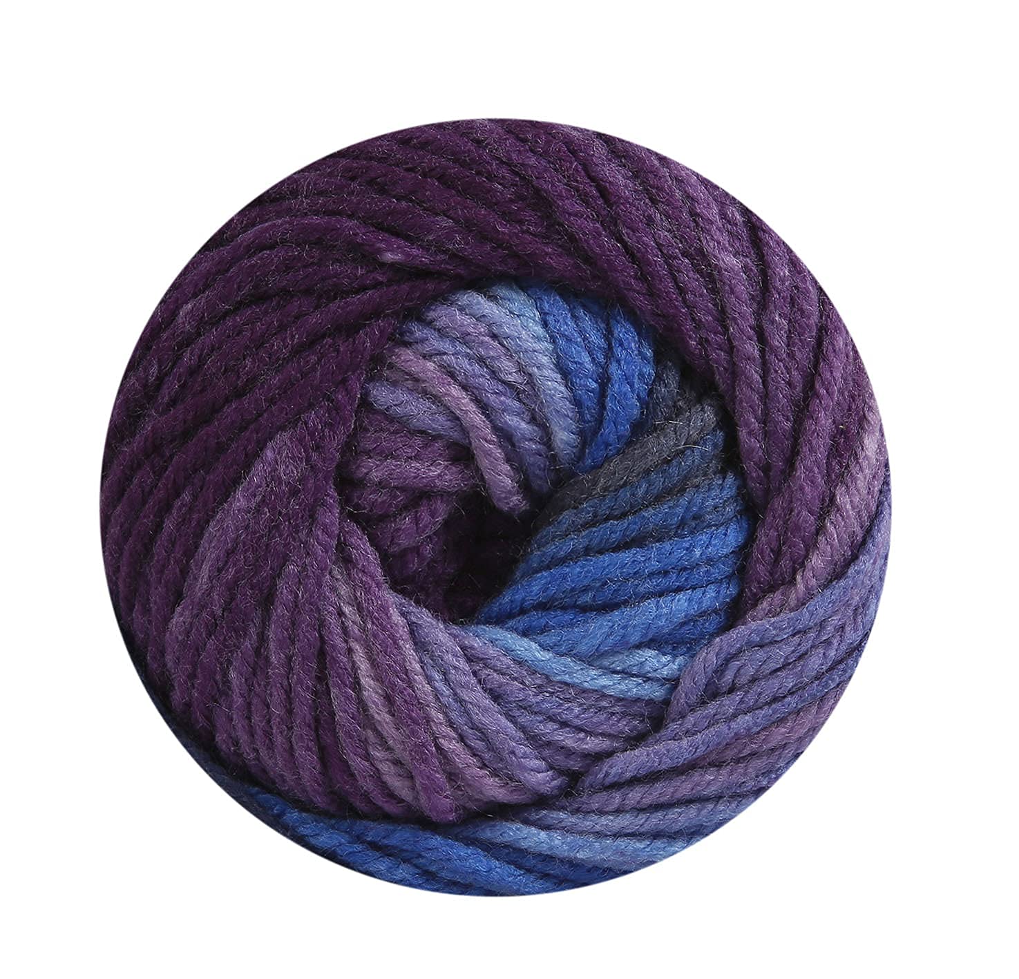 5 x 100 g Wollbiene Batik, 500 g Wool with Colour Gradient, Multicoloured, Knitting Crochet Wool (5900 Purple, Berry, Blue) - Image 3