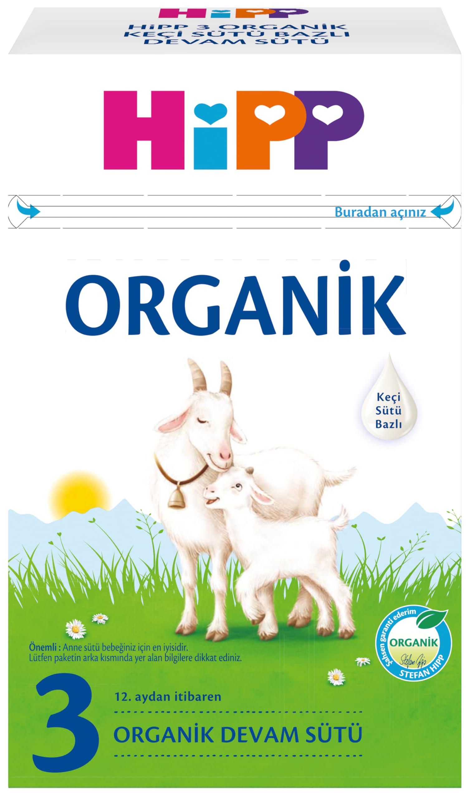 HiPP 3 Organik Keçi Sütü Bazlı Devam Sütü 400 gr