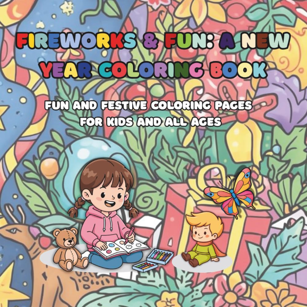Fireworks & Fun: A New Year Coloring Book: Fun and Festive Coloring Pages for Kids and All Ages