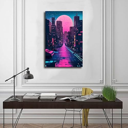 Miniatura 3 de Neon Vaporwave Aesthetic Poster  80s Retro Futuristic Wall Art for Bedroom Poster Print Decorative Painting Canvas Wall Art Living Room Posters