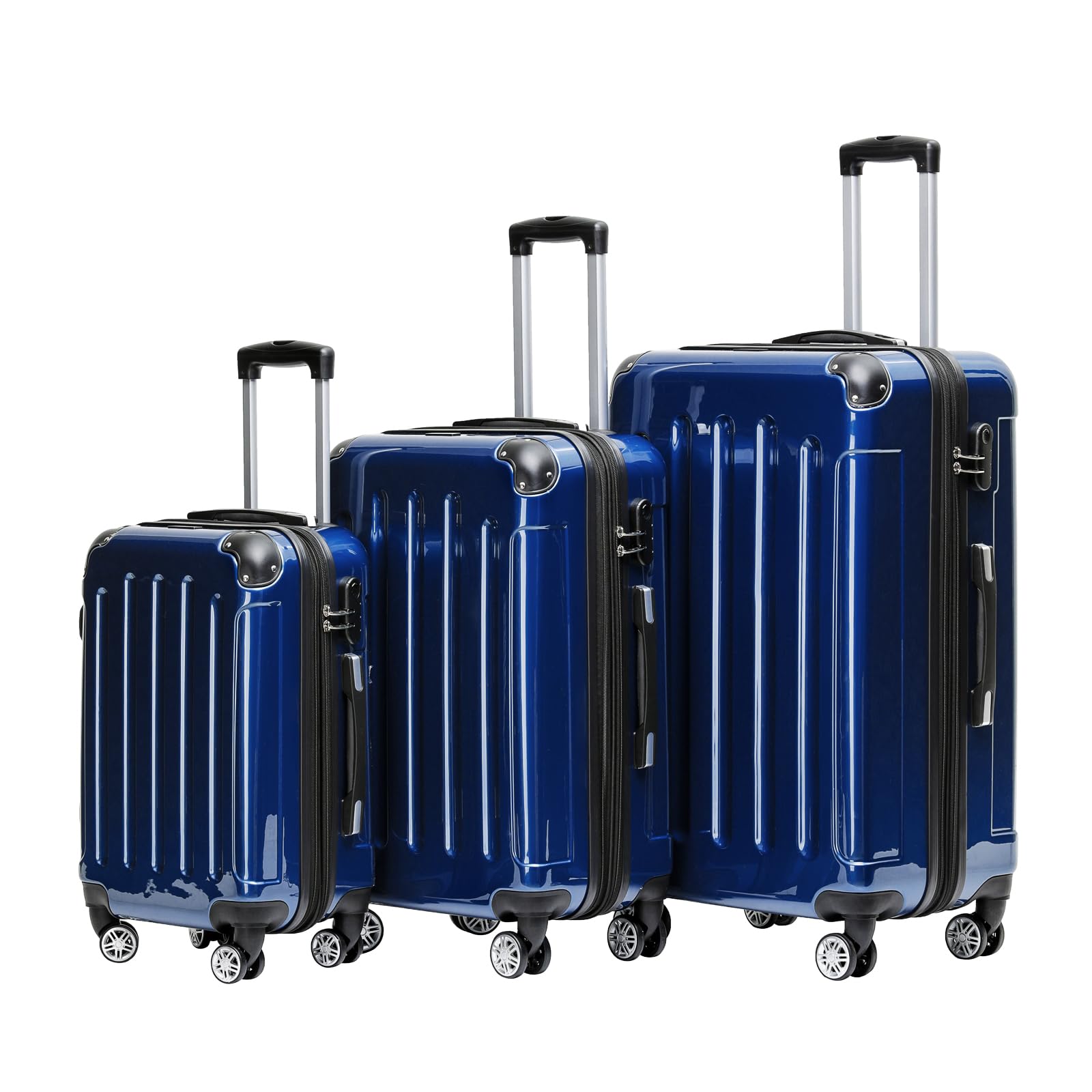 BEIBYE Hartschalen Koffer Trolley Rollkoffer Reisekoffer 4 Zwillingsrollen Polycabonat