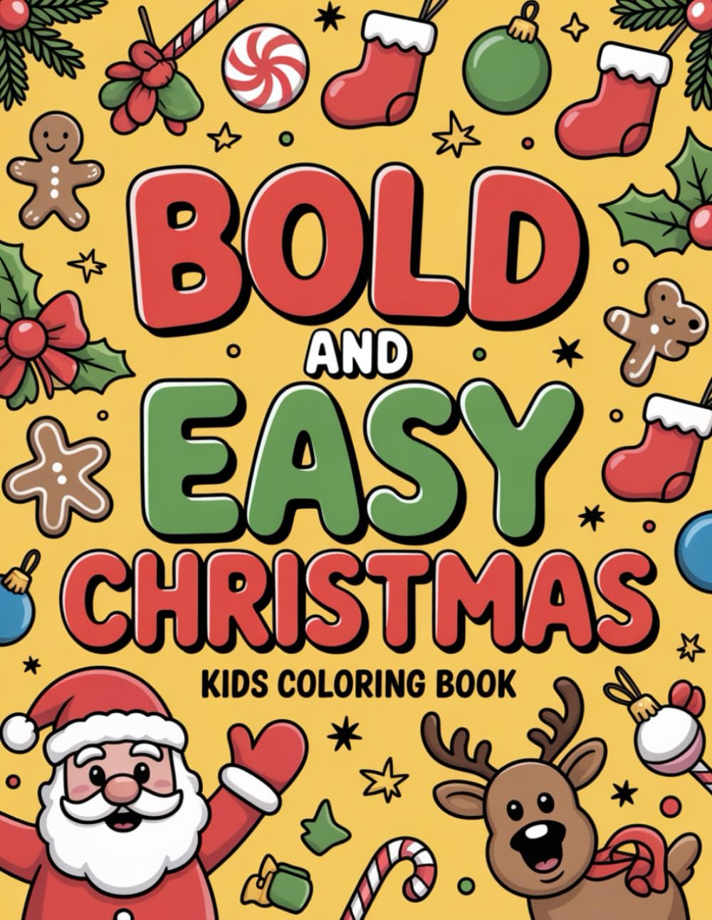 Bold and Easy Christmas Kids Coloring Book