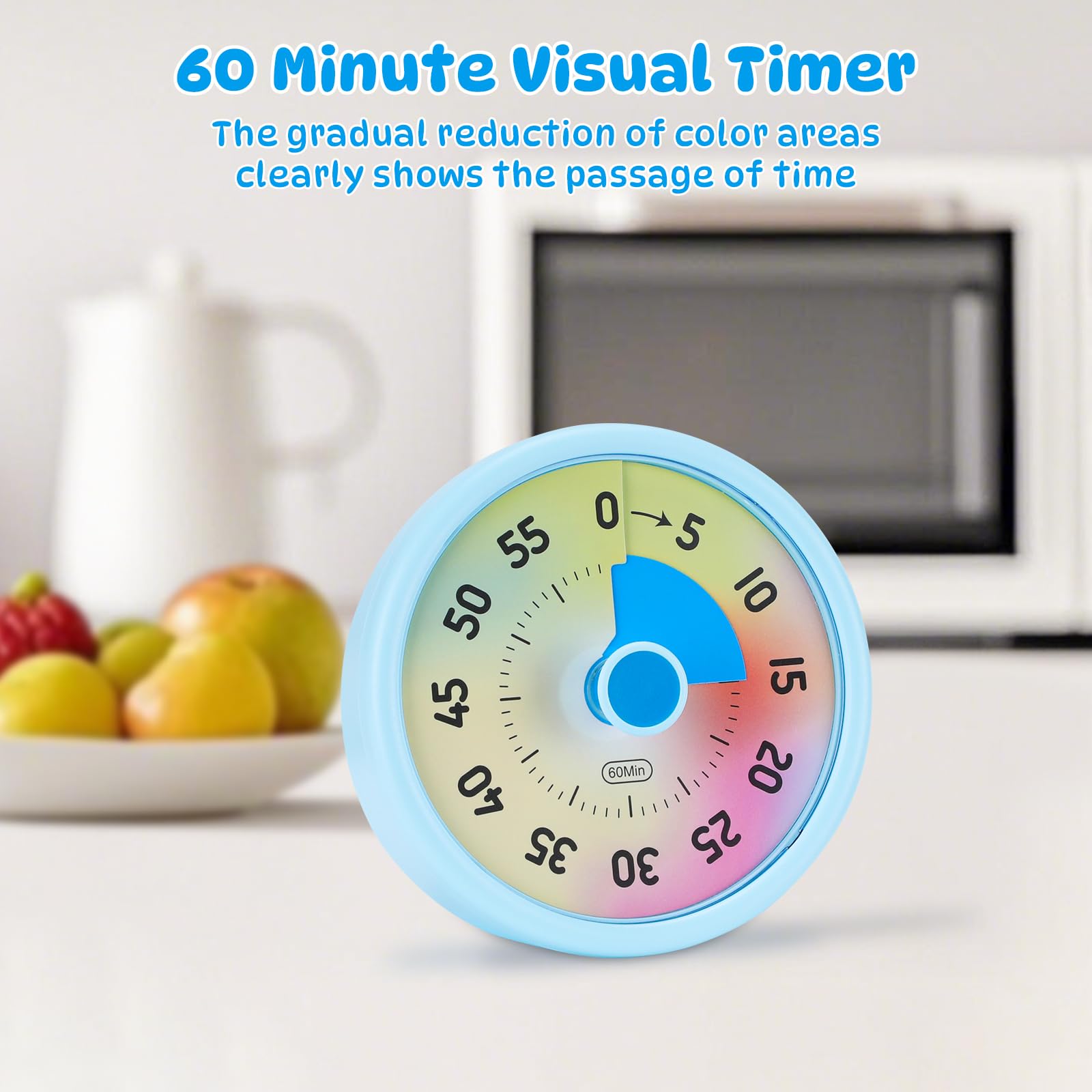 Euqvunn Visual Timer for Kids 60 Minute Visual Countdown Timer with Silent Operation - Image 2