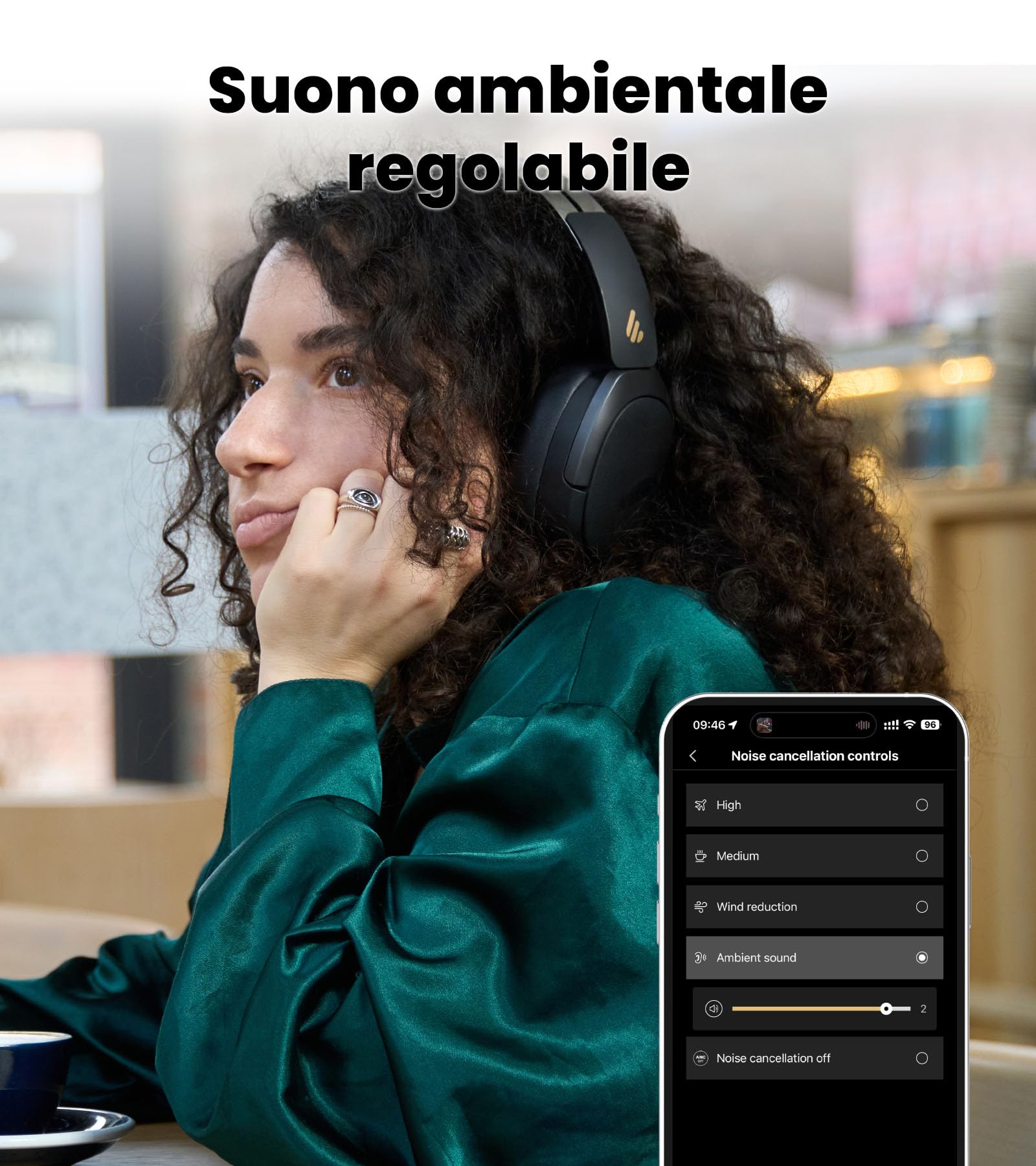 Edifier W80 Cuffie Over-Ear con LDAC & Hi-Res Wired & Wireless, Nero | -49db ANCmultipoint, Chiamate AI Chiare, Ricarica Rapida, Bluetooth 5.4, Comode, Trasportabili