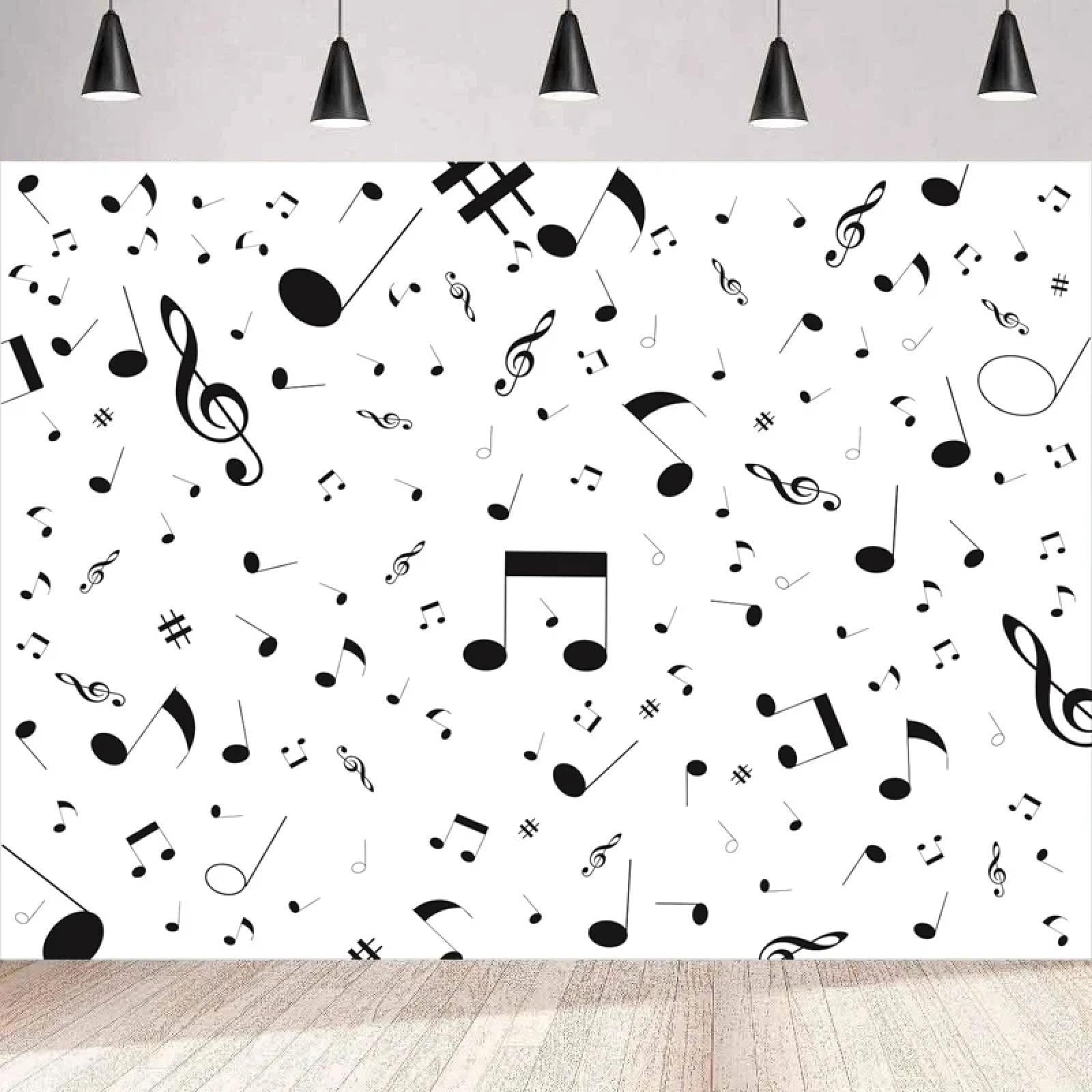Musica Nota Fotografia Sfondo Musicale Doodle Pattern Compleanno Concerto dal vivo Festa Banner Poster