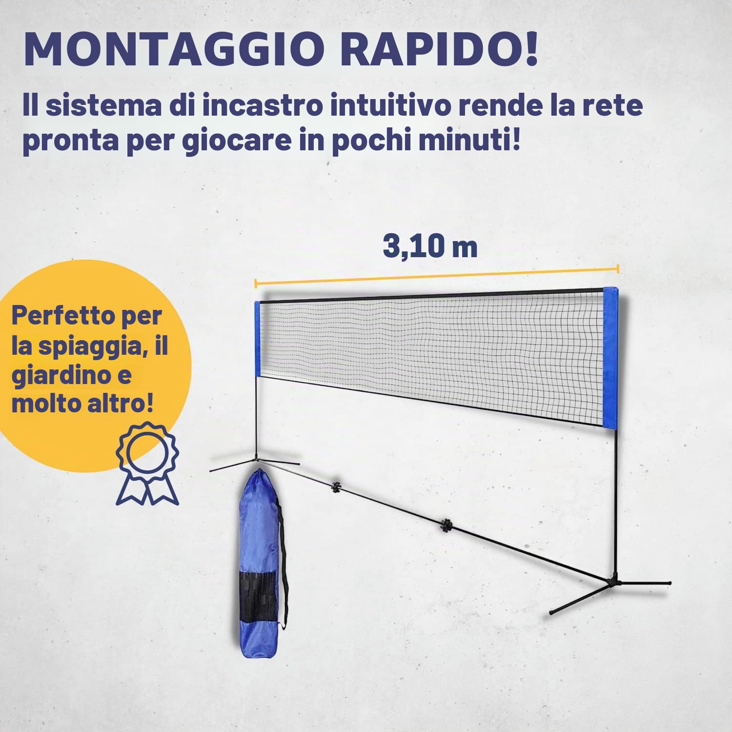 Best Sporting - Rete da pallavolo per esterni, 4 in 1, larghezza 310 cm, altezza regolabile da 90 cm a 220 cm, altezza di 2 metri per badminton, tennis e calcio