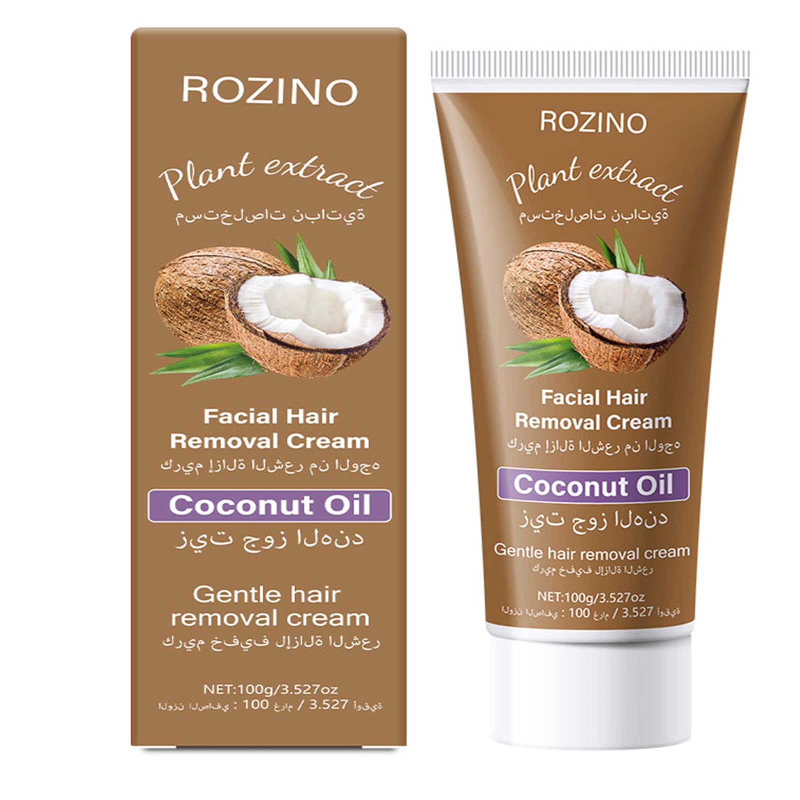 Facial Hair Removal For Women, Painless & Gentle Hair Removal Cream with Coconut Oil,Chin, Upper Lip,Cheeks for Sensitive Skin, Suitable for All Skin Types 1Pack