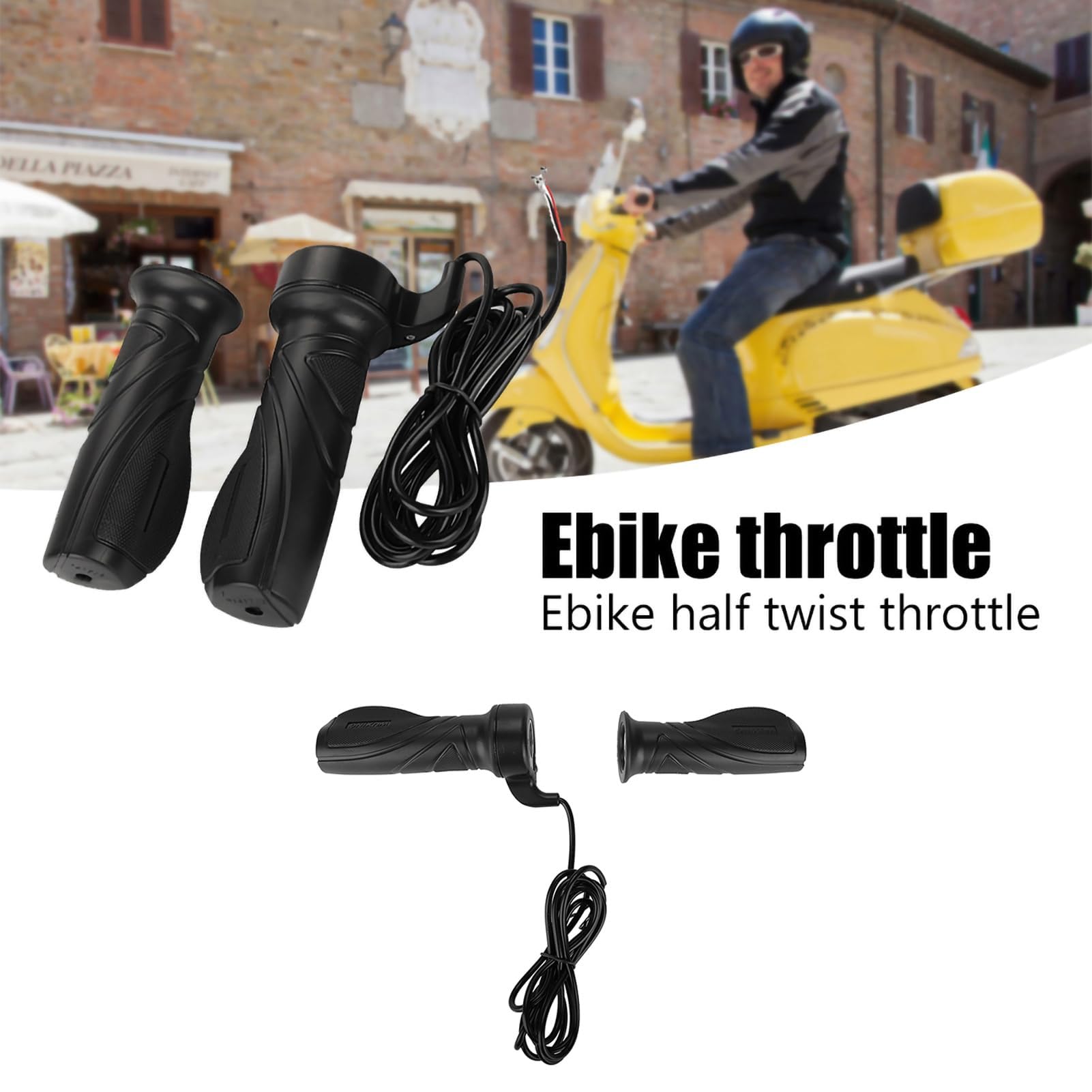 Alomejor 1 Paio Throttle Grip Impugnatura Dell'acceleratore Universale Throttle Grip per Acceleratore per Manubrio da 22,5 mm per Bici Elettrica Scooter