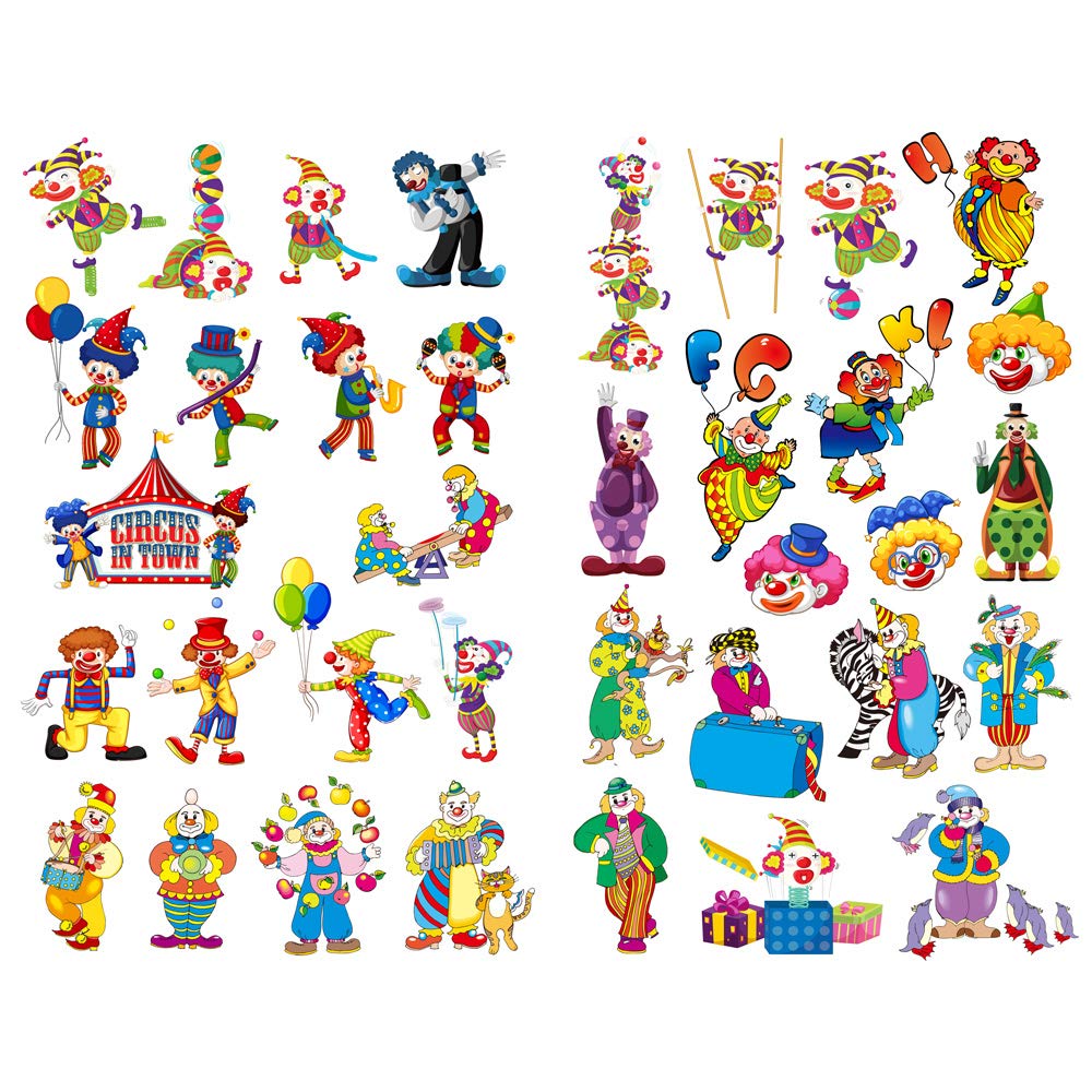 Autocollants clown de cirque Seasonstorm PK662 pour scrapbooking et décoration d'album