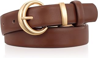 TRIWORKS Women Belt for Jeans Pants Dresses Fashion Ladies Faux Leather Waist belt with Gold Buckle