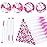 Dming 50 Piece Disposable Mascara Brushes Eyelash Extension Brush Diamond Mascara Wands with Tube Spoolies Lash Brush Makeup Tool Lash Extension Supplies (Scale D Pink 50)