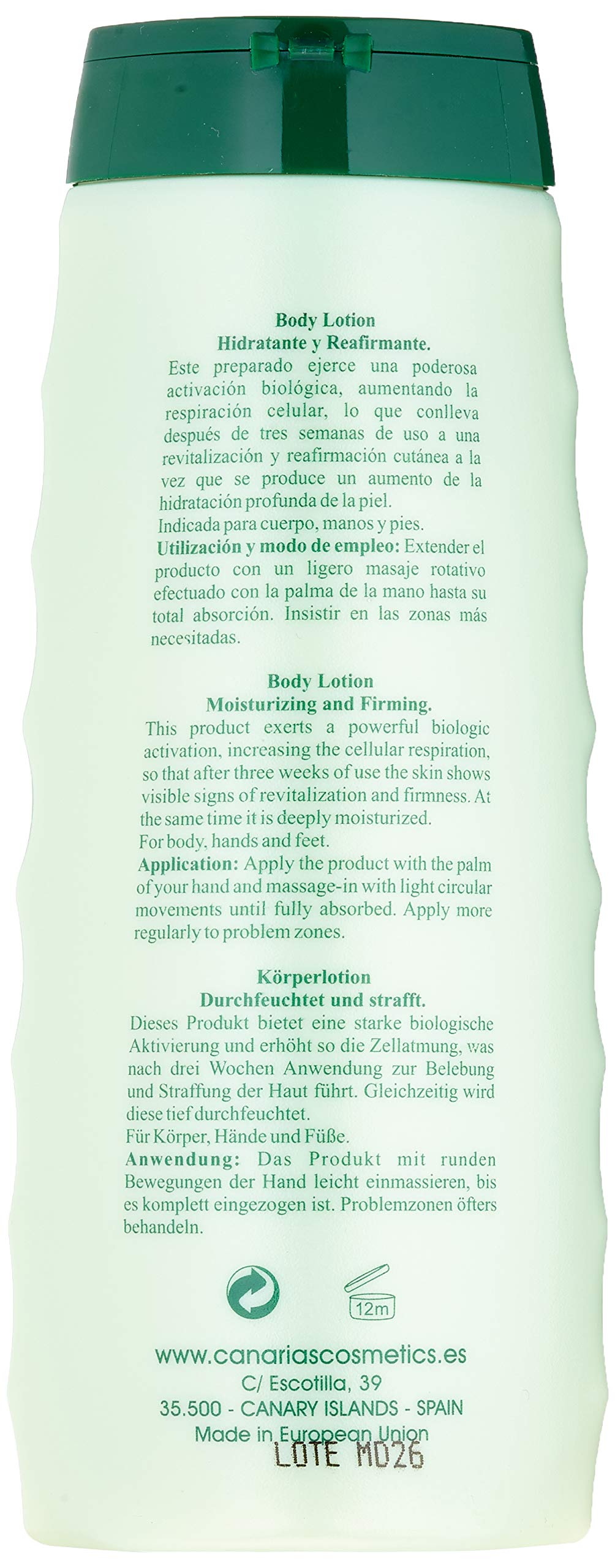 Canarias Cosmetics Dermo Aloe Body Lotion, 1er Pack (1 x 500 ml)