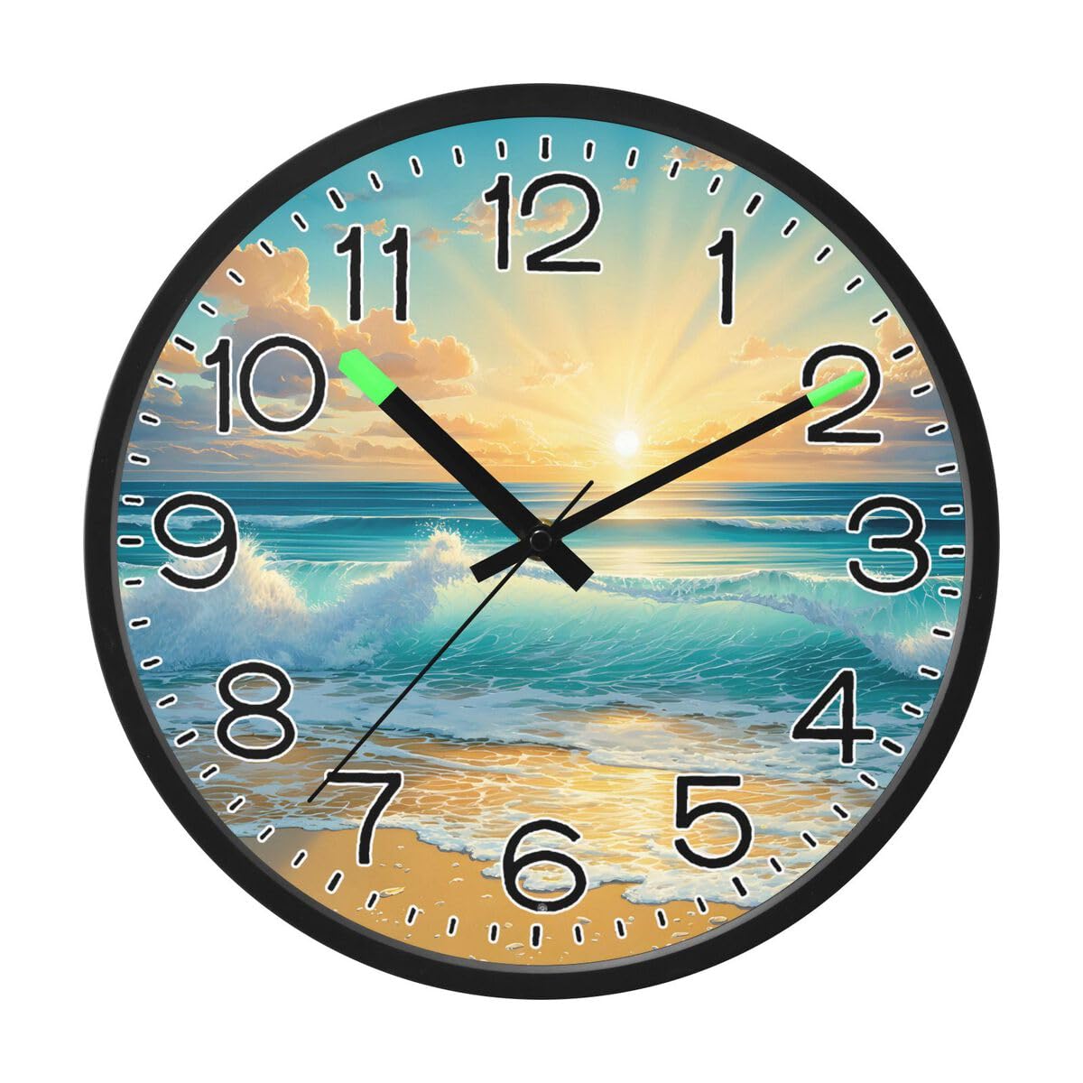 Horloge murale silencieuse sans tic-tac pour bien dormir avec lumière de nuit douce