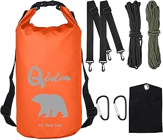 Bear Food Bag for Camping Ultralight Food Bag Hanging System 10 L Waterproof Bear Bag Pulley Systems Includes Waterproof Bear Bag, Nylon Ropes, Hooks for Camping Backpacking