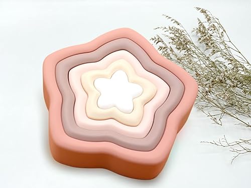 Miniatura 2 de Little Keegs Juguete apilable de silicona para bebés Montessori (rosa)