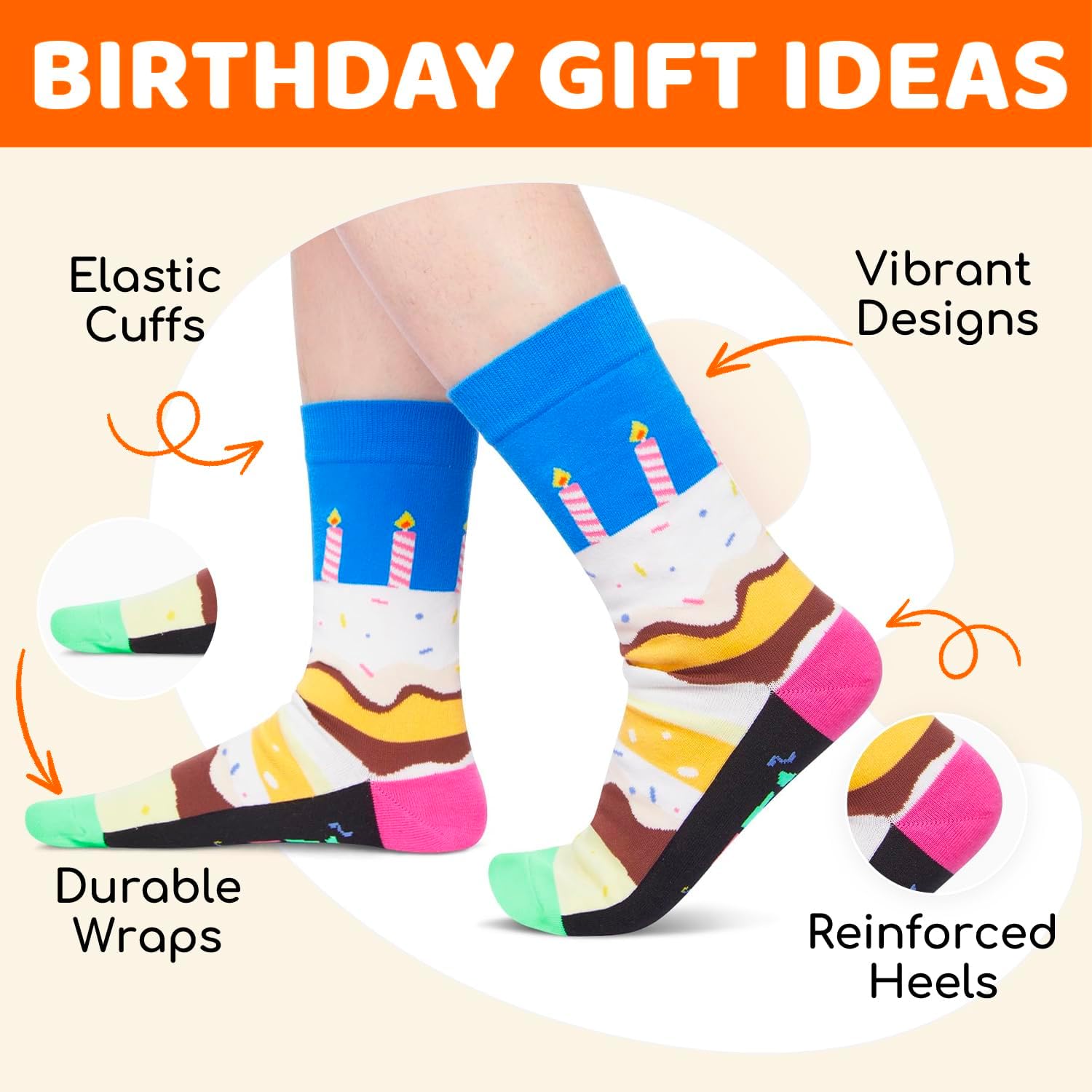HAPPYPOP Funny Birthday Gifts - 30 35 40 45 50 55 Year Old Birthday Socks for Women & Men - Image 3