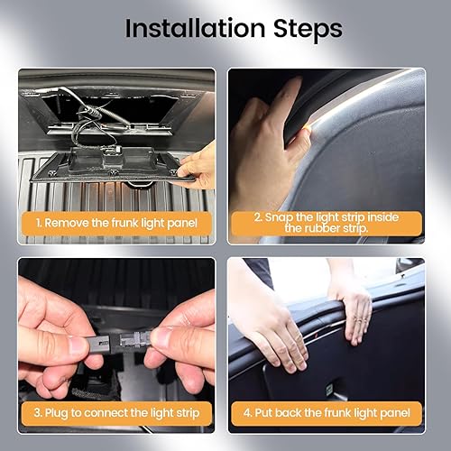 Miniatura 6 de Tesla Model 3Y - Luces de neón interiores para tablero, tira de luces LED que cambian de color RGBIC con control remoto y aplicación, accesorios de