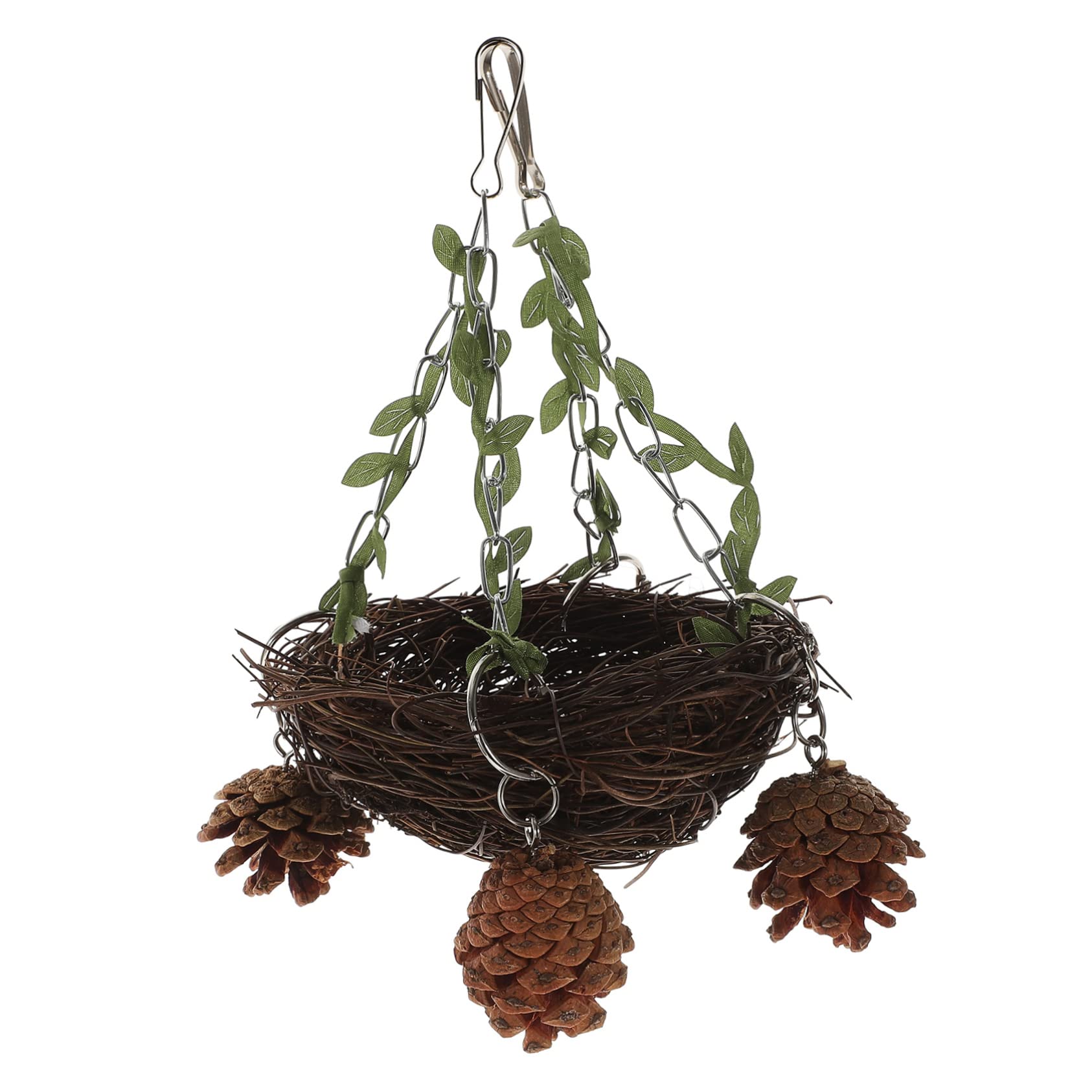 BESPORTBLE 4pièces Nid Suspendu Rattan Naturel pour Oiseaux Nichoir pour Perruches Et Perroquets Petite Moyenne Et Installation Facile Stimule La Curiosité Oiseaux