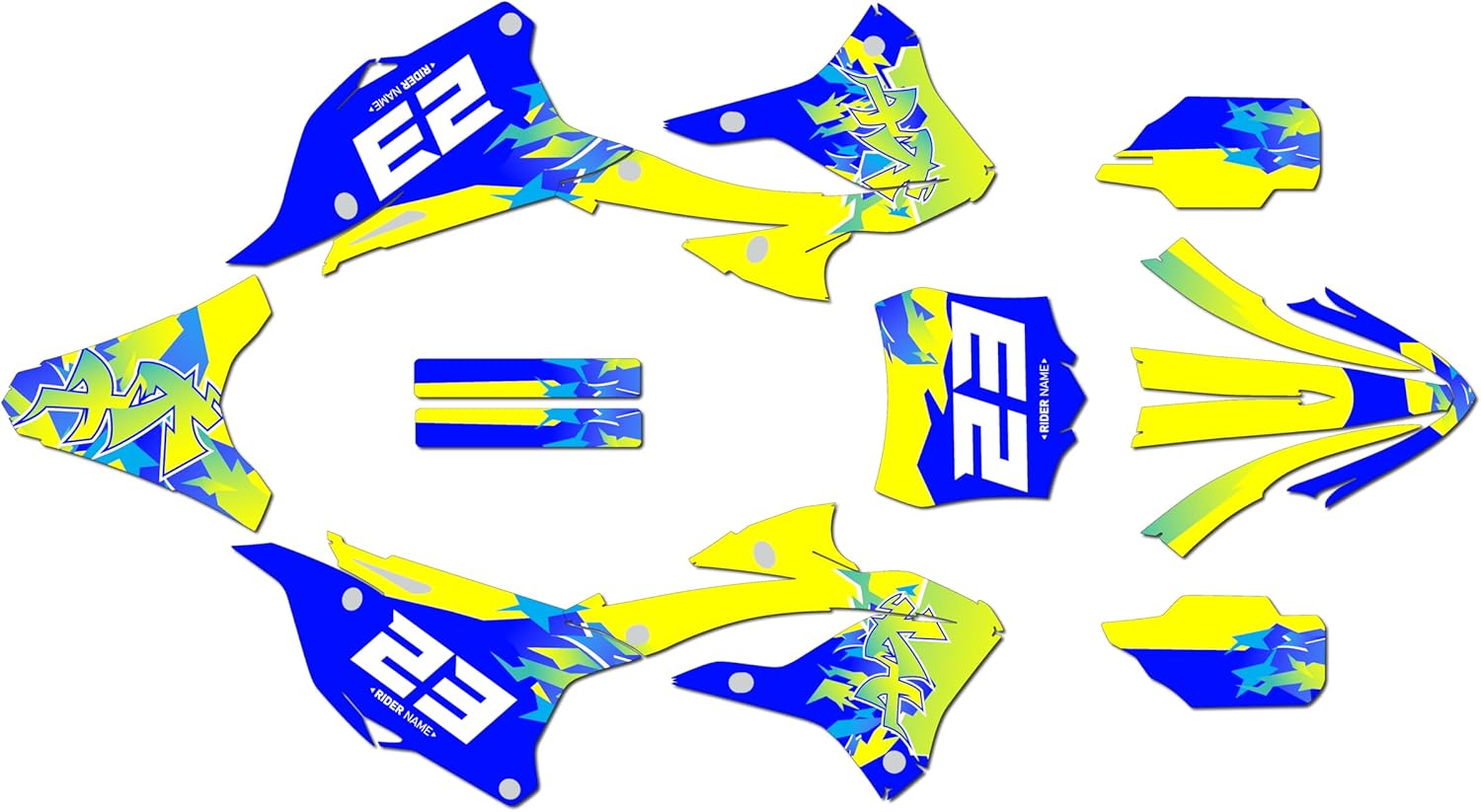 Graphics Kit for Kawasaki KX85 / KX112 (2022-2026) Throwback Series Green 16 Mil - On/Off the Road - Dirt Pit Bike Motorcycle Sticker, Dirtbike Racing Decal Motocross no-Plastics