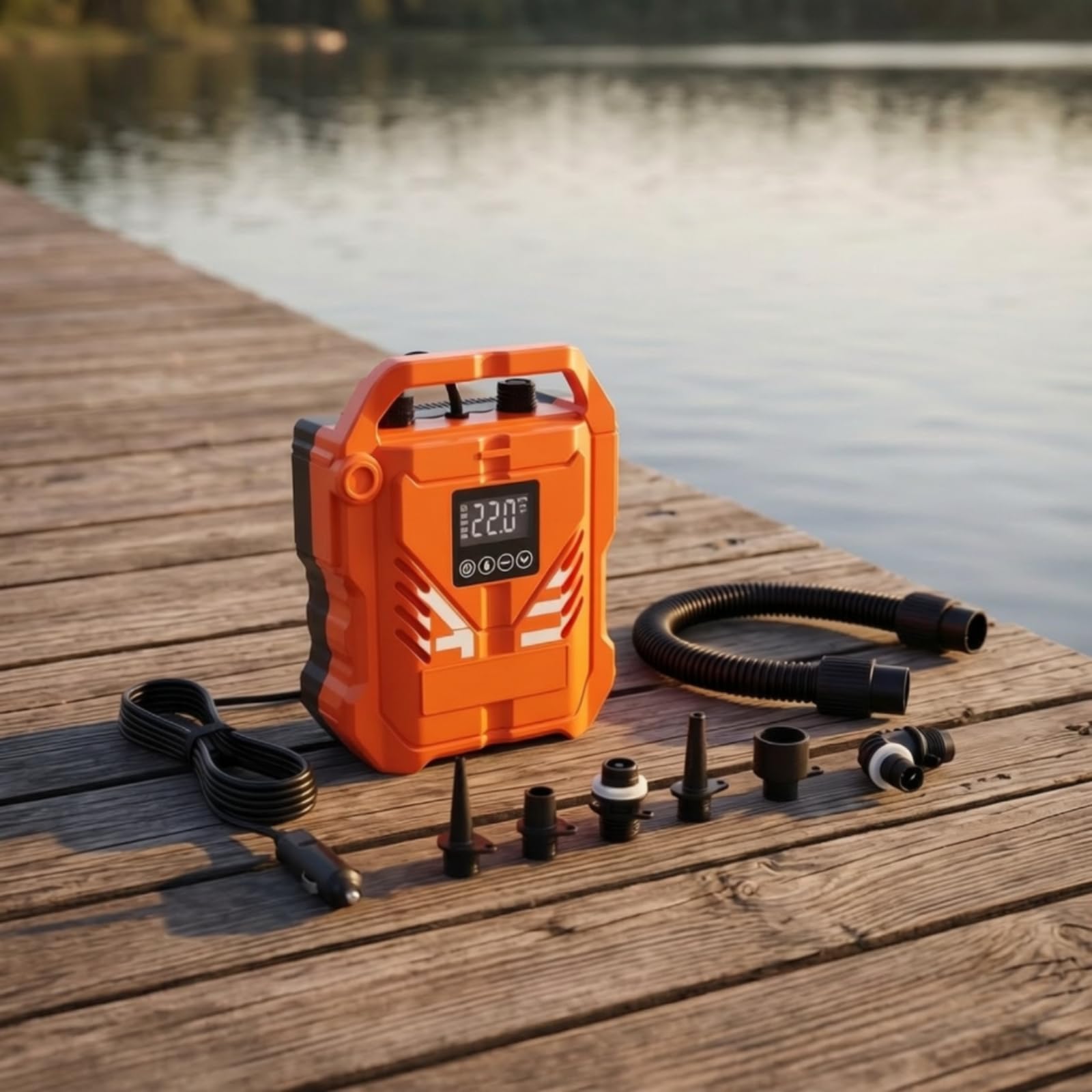 Bomba Eléctrica Compacto Inflador Portátil Compacta Inflador con s para Camping