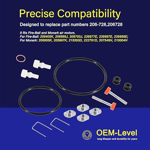 Miniatura 4 de Yoursme Repuesto para Graco 206728 Kit de reparación para motores Fire-Ball y Monark Air Motors Reemplaza para Graco #206-728, 206728
