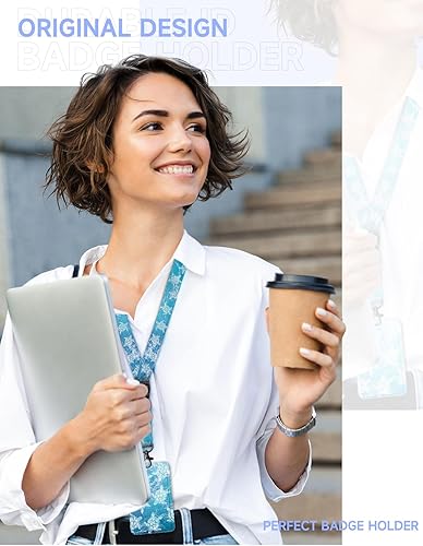 Miniatura 2 de Soporte para tarjetas de identificación con cordón, portatarjetas de identificación a la moda con cordones retráctiles, fibra suave, clip de metal,