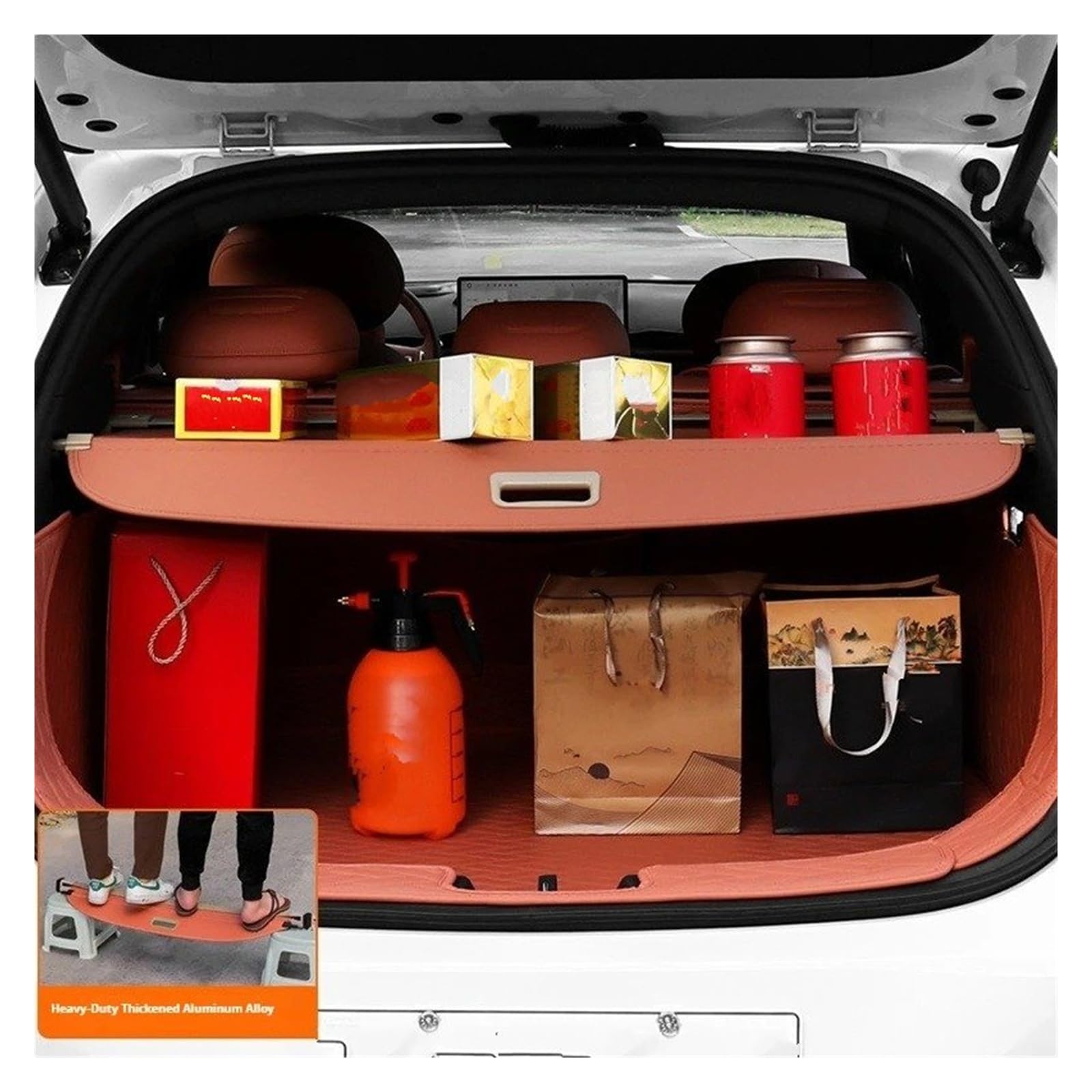 Cubierta Carga para Changan para DEEPAL S05 Cortina Privacidad Maletero Coche Cubierta Organizadora Automática Tablero Divisor Almacenamiento Interiores Tapa Maleter