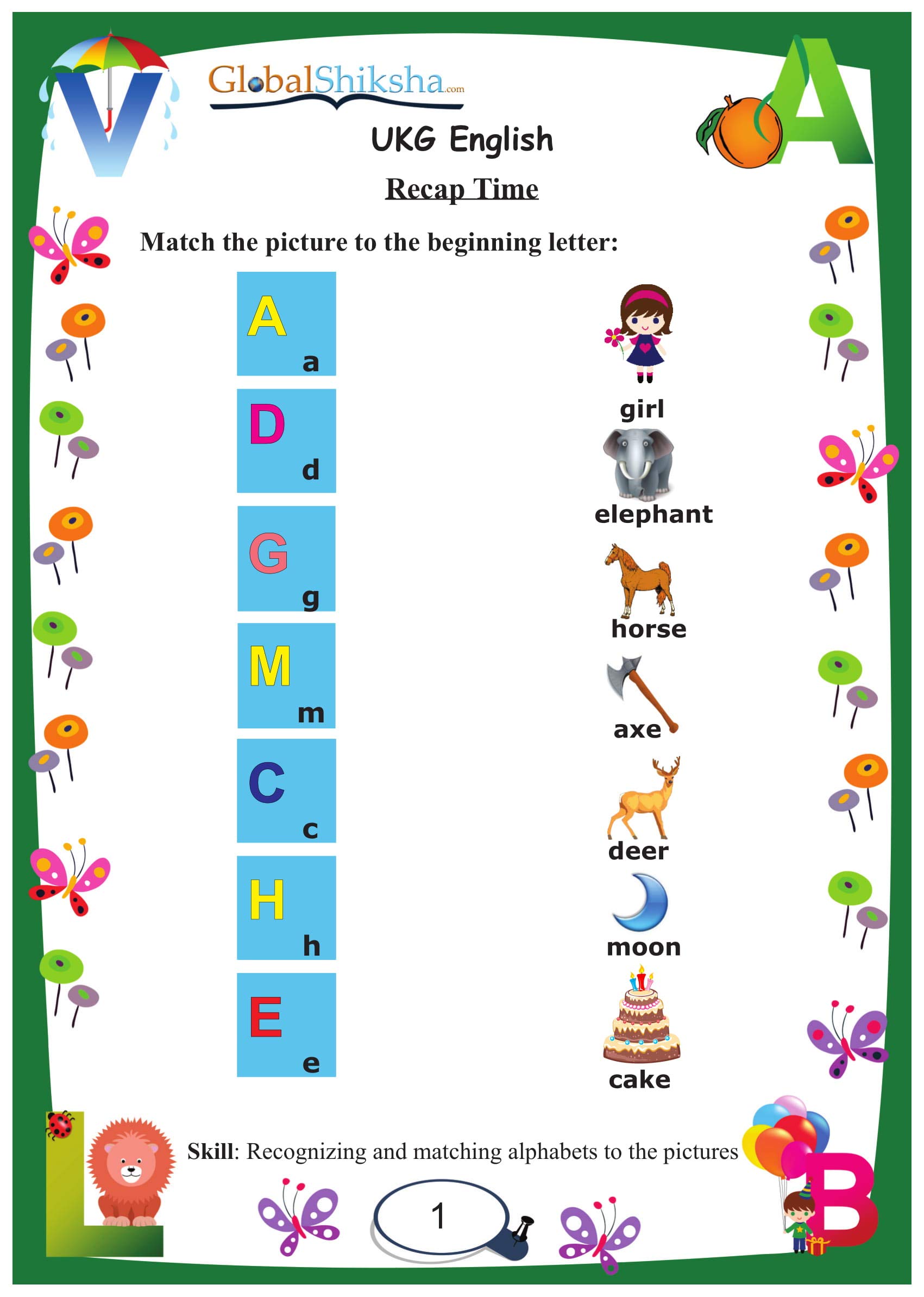 Global Shiksha | UKG Worksheets for kids(CBSE, ICSE and other state  board)-English,Maths, and Enviornmental Science(EVS)| UKG  Worksheets(Activity ...
