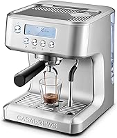CASABREWS Ultra 20-Bar Espresso Machine with LCD Display, Milk Frother & Adjustable Temp for Barista-Quality Lattes