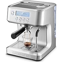 CASABREWS Ultra Espresso Machine with LCD Display, Espresso Maker with Powerful Milk Frother, Customizable Brewing Temperature, Provides Barista-Level Lattes and Cappuccinos, Gift for Men &amp; Women