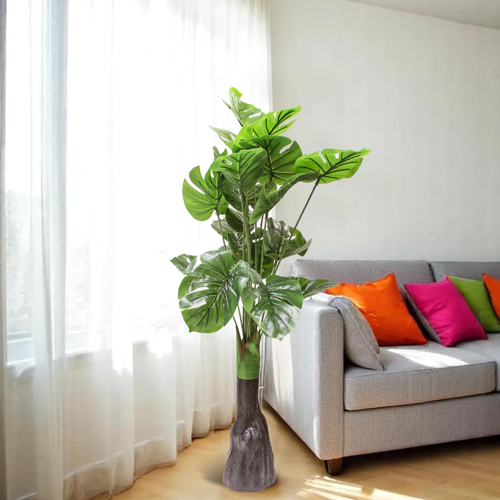 Monstera Plant Decor - 3ft Faux Indoor Plant -3 Monstera Plant Decor - 3ft Faux Indoor Plant -3
