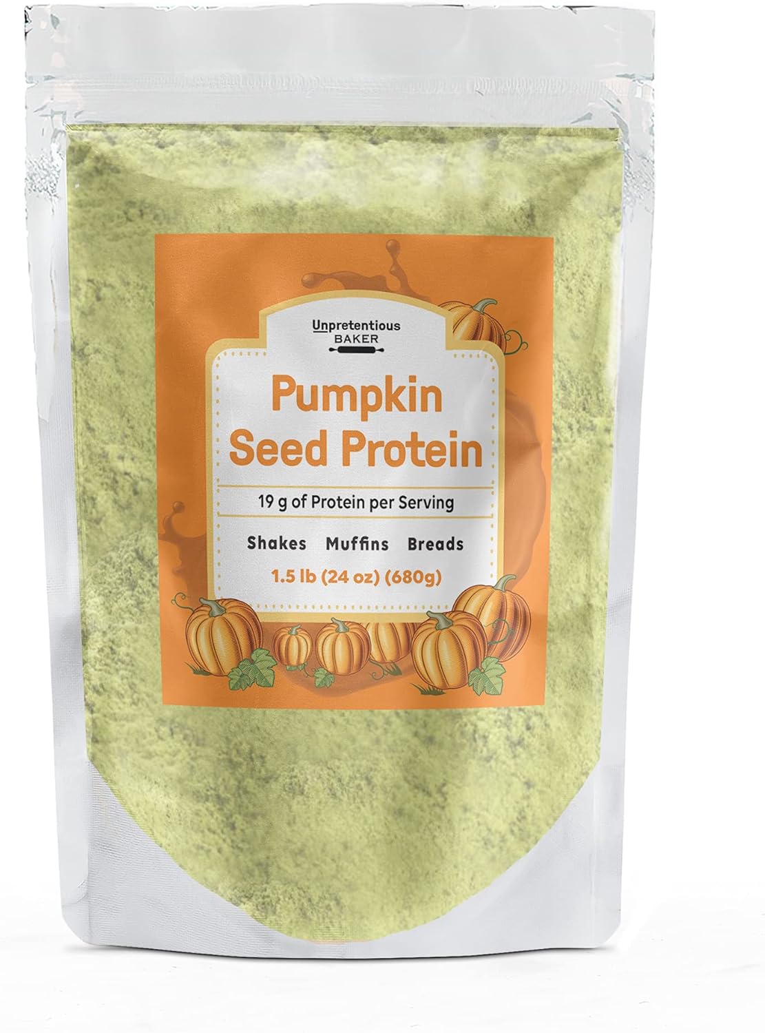 Unpretentious Baker Pumpkin Seed Protein Powder, 1.5 lb, Bread, Muffins, Smoothies