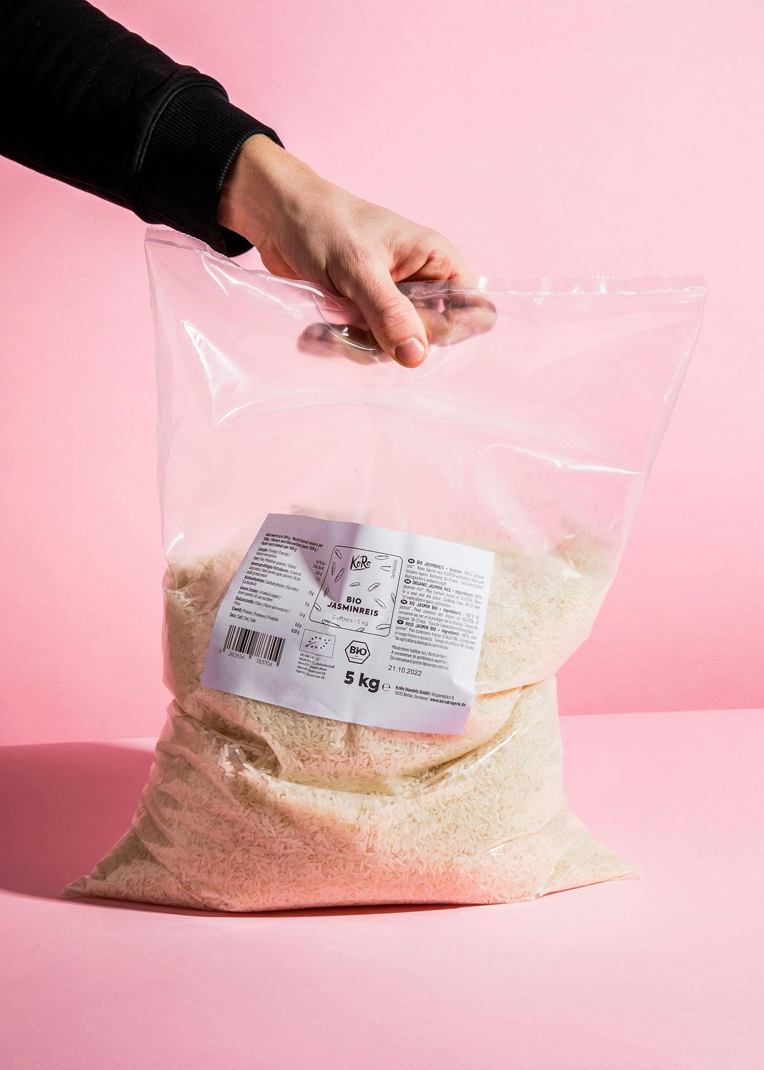 KoRo - Riso jasmin bio 5 kg - dalla Thailandia - aromatico e delicato - maxi confezione