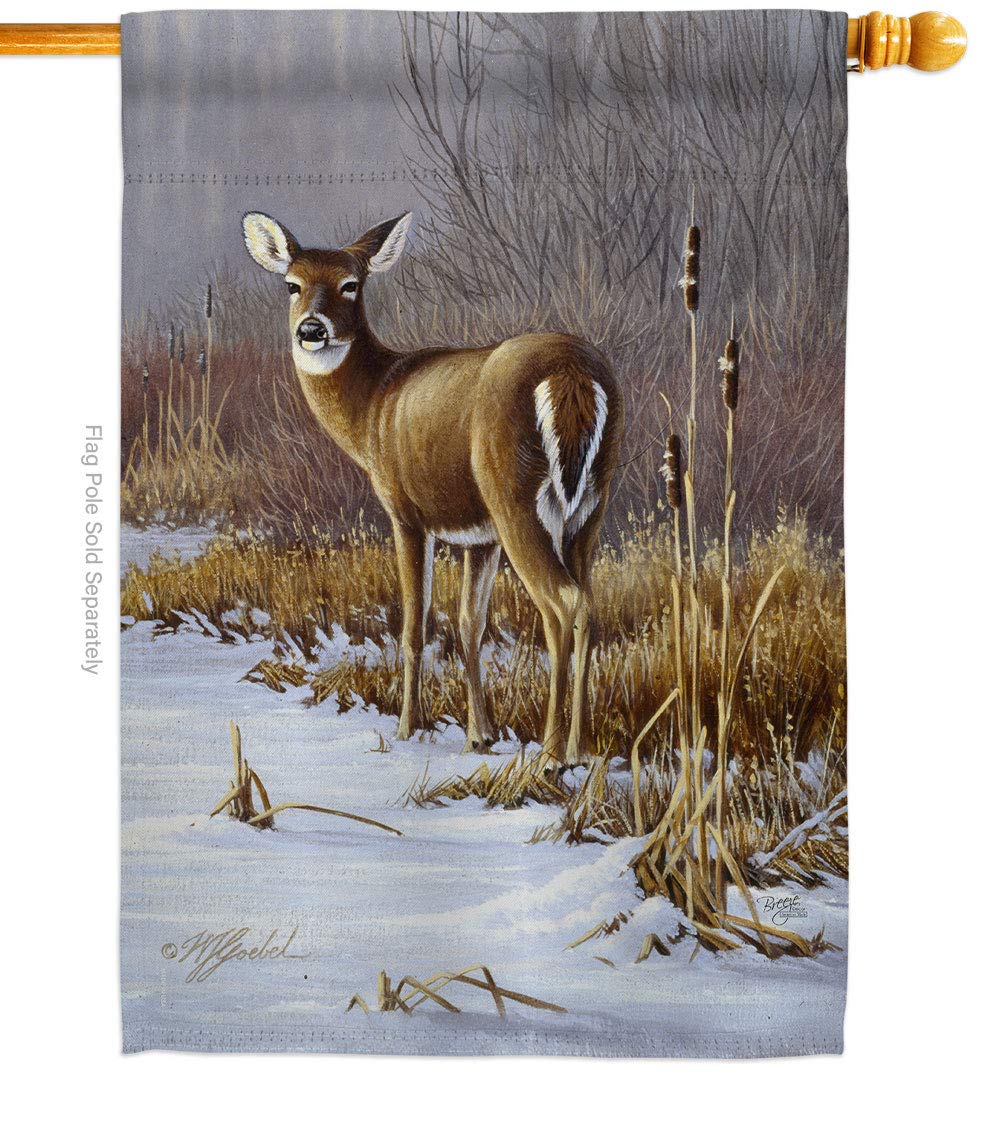 Breeze Decor WL-H-110062-IP On Alert Nature Everyday Wildlife Impressions Decorative Vertical House Flag, 28"x 40", Multicolor