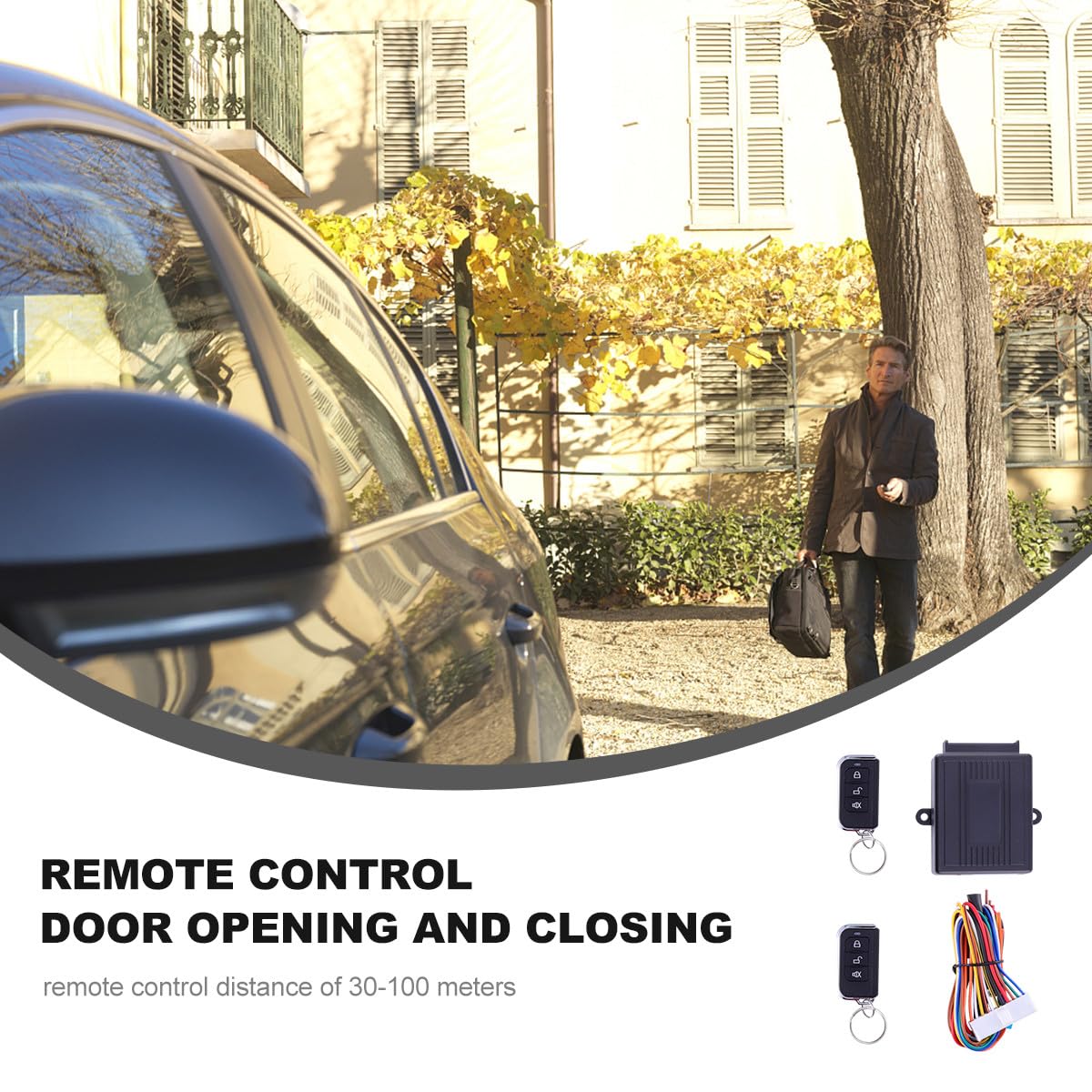 Abaodam Système D'entrée sans Clé Voiture Démarrage à Distance, Alarme Antivol Automobile, Télécommande Sécurité Véhicule, Verrouillage Central Automatique pour Protection Anti-vol