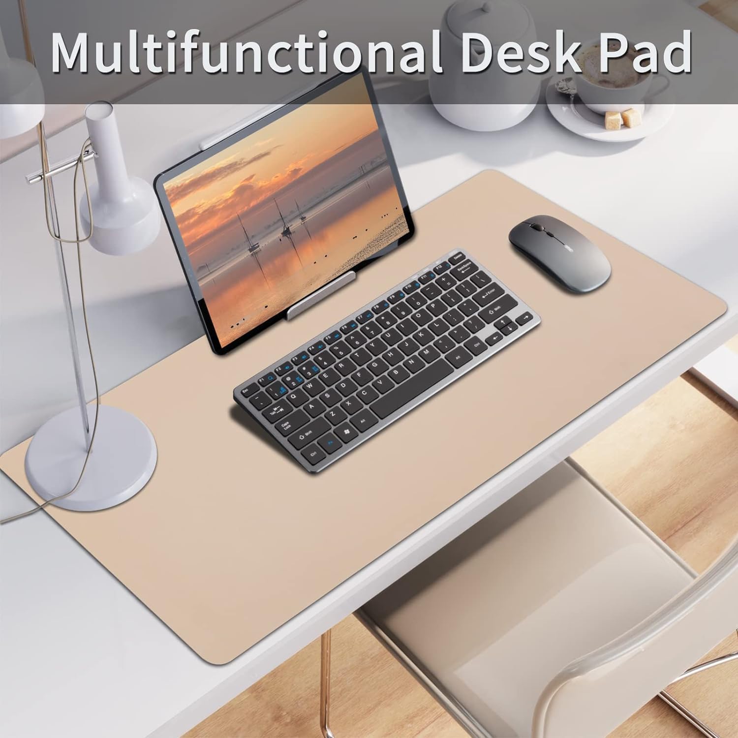 Bloss White Leather Desk Mat – Waterproof, Non‑Slip, 27.6 X 13.8 Inch Desk Protector - View #13