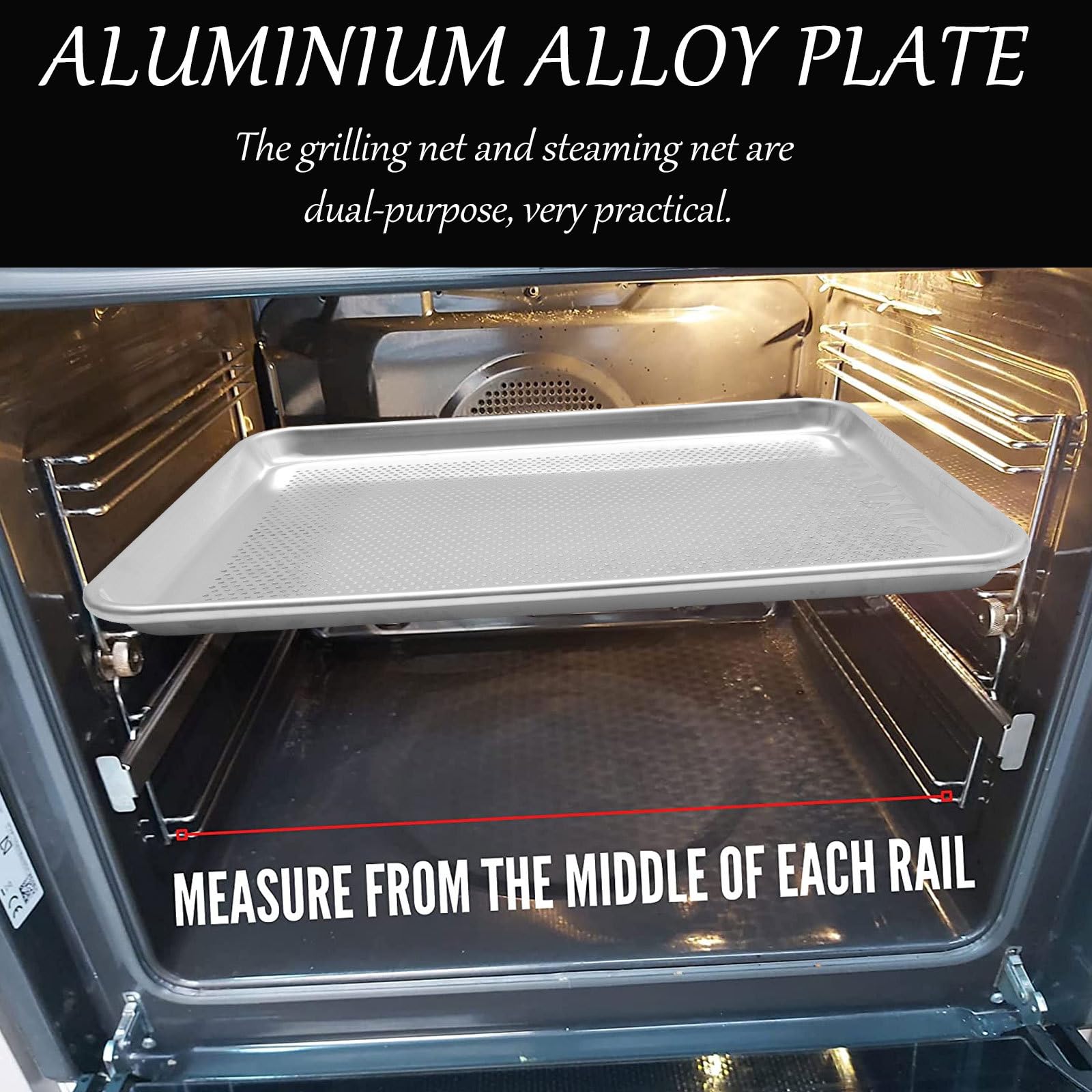 Beaupretty 1pièce Plaque à Pâtisserie Rectangulaire Perforée Alliage Aluminium Cuisson Uniforme Facile à Nettoyer pour Four et Cuisson Vapeur Ustensile de Cuisine Pratique