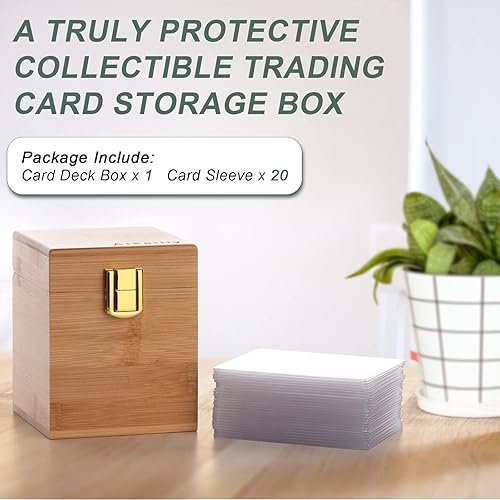 Miniatura 4 de Arkeiliy Caja de cartas para más de 180 tarjetas caja de almacenamiento de tarjetas graduadas con fundas de tarjetas para tiendas y organizaciones