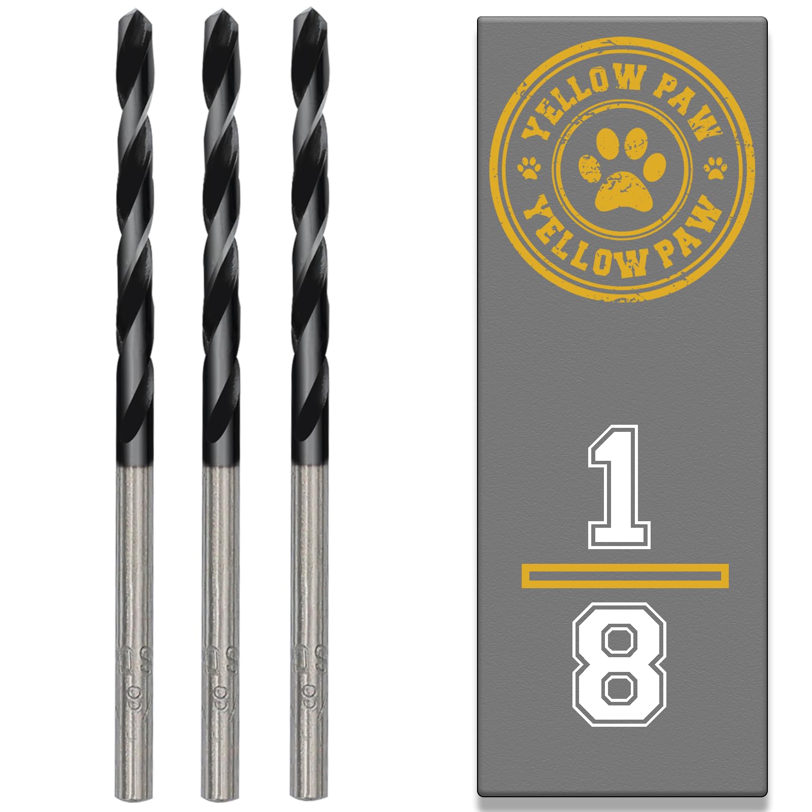 1/8 Inch Drill Bit (3 Pack) Industrial Grade M35 Cobalt Titanium Aluminum Nitrite - 1/8" Diameter & Total Length of 2-3/4" with Working Length of 1-1/