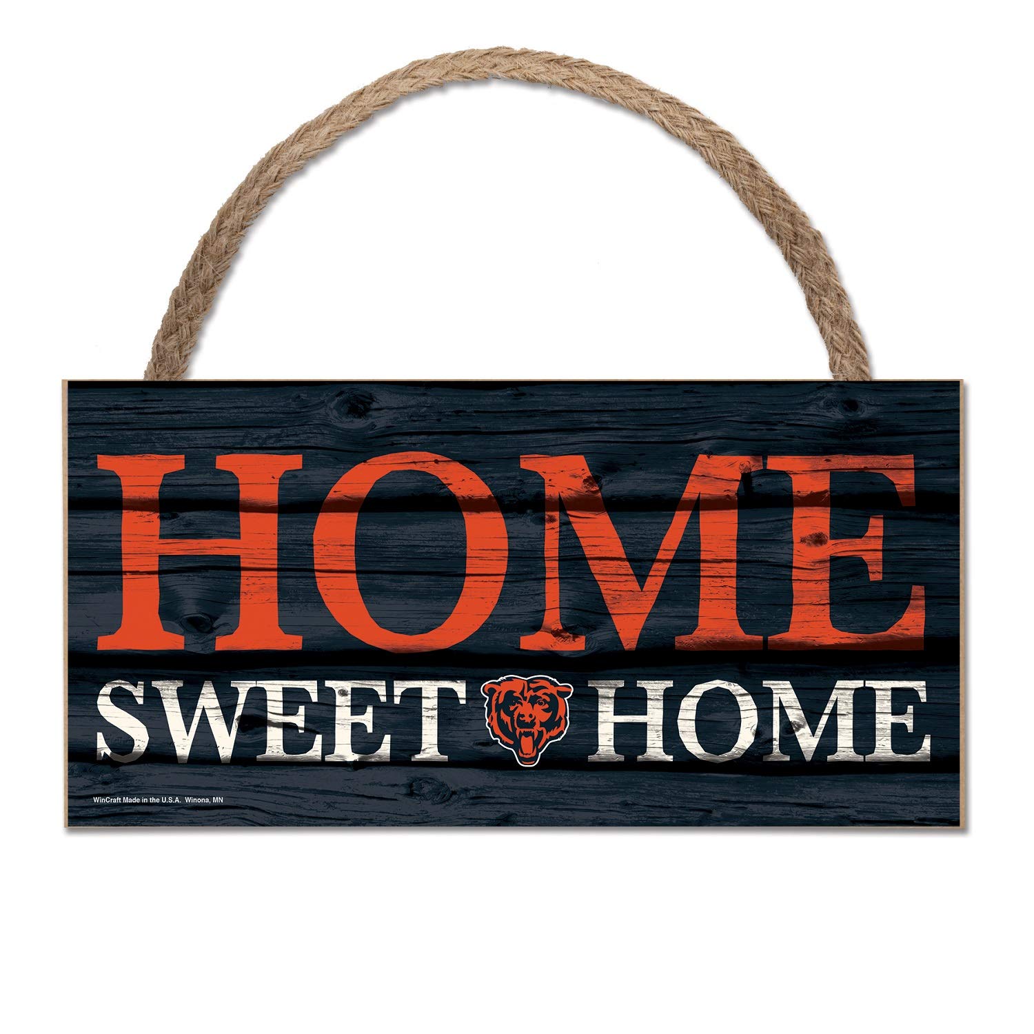 Wincraft NFL Schild aus Holz Chicago Bears Holzschild Wood Slogan Home Sweet Home